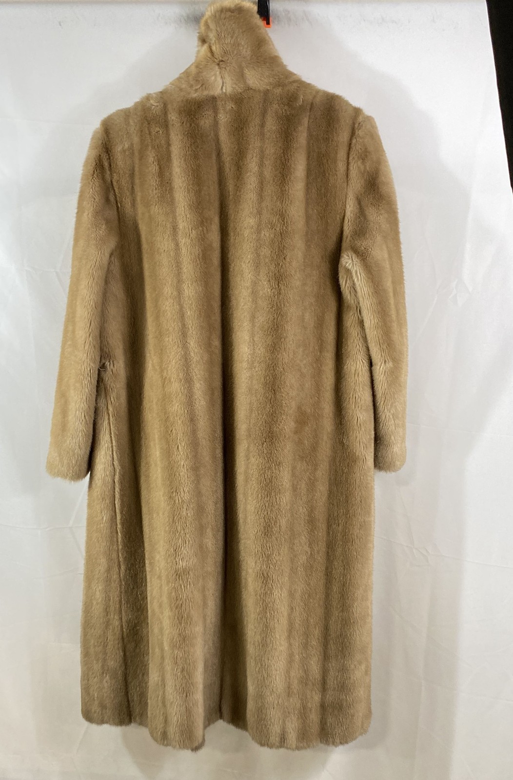 Vintage 70s Sears Best Women’s Tan Faux Fur Full Length Long Coat Size M