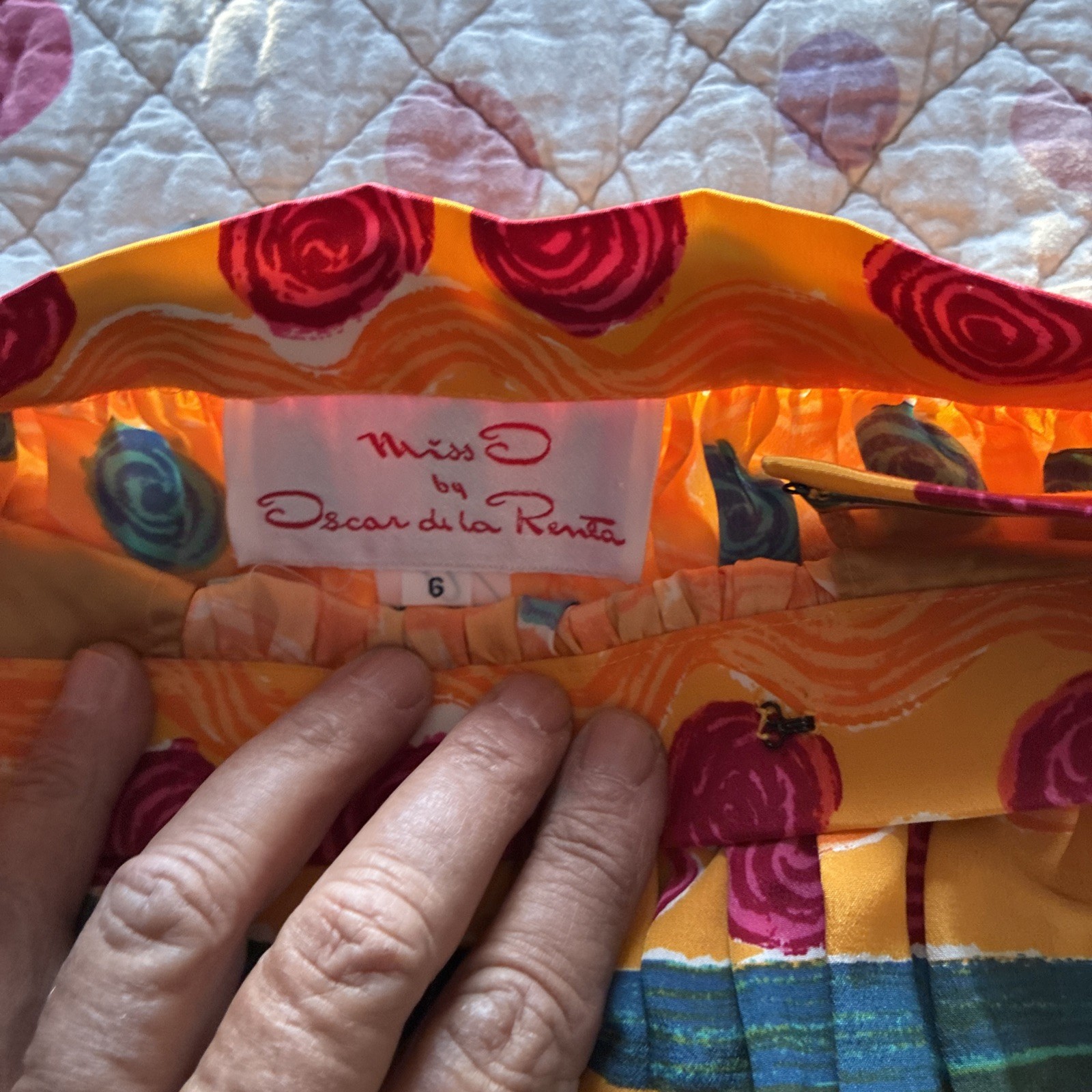 VTG Miss O By Oscar De La Renta Pleated Midi Aztec Skirt RUNS SMALL Size 6 Boho