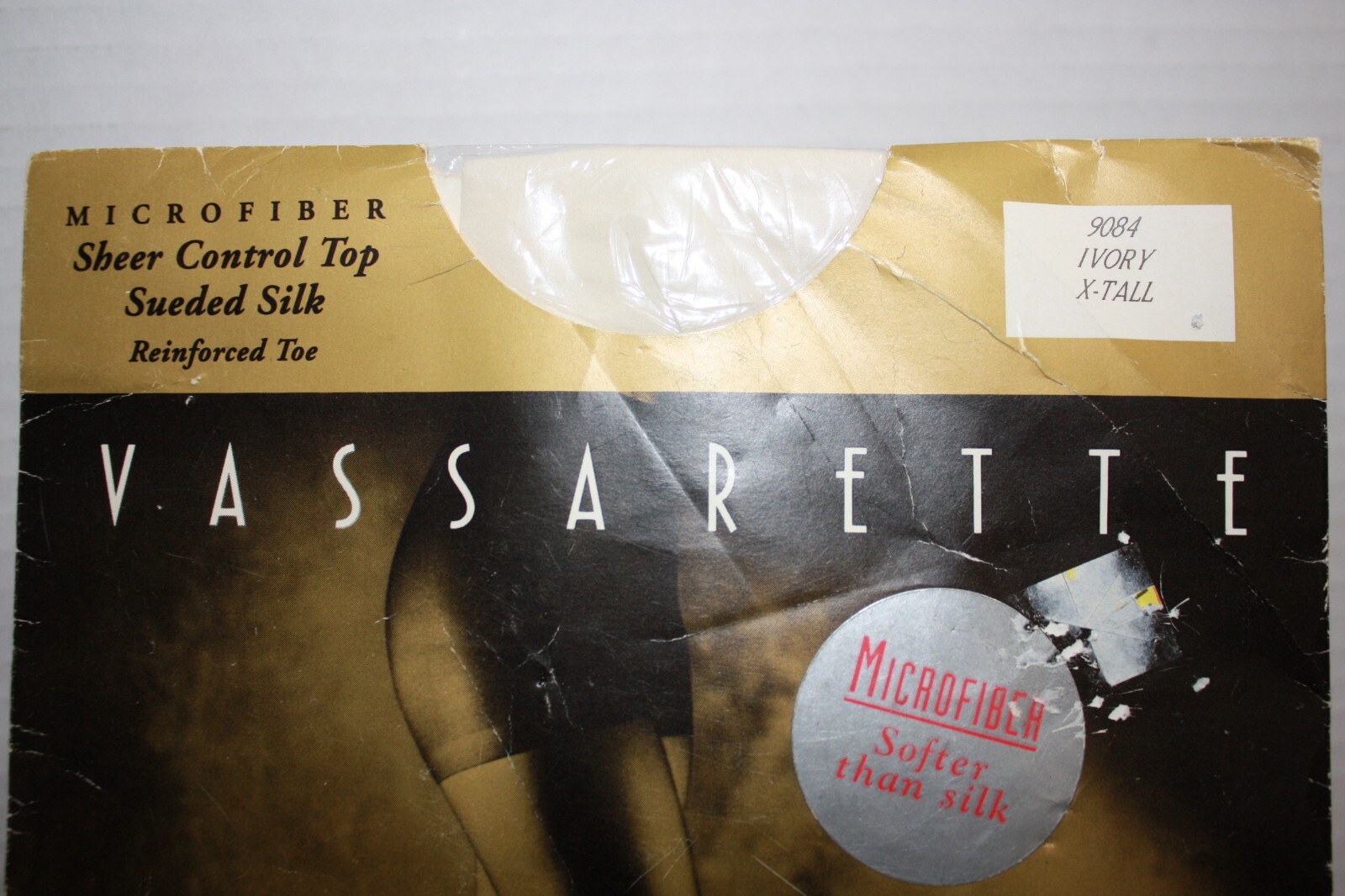 Vassarette Microfiber Opaque Sueded Silk Pantyhose Ivory X-Tall New in Pkg