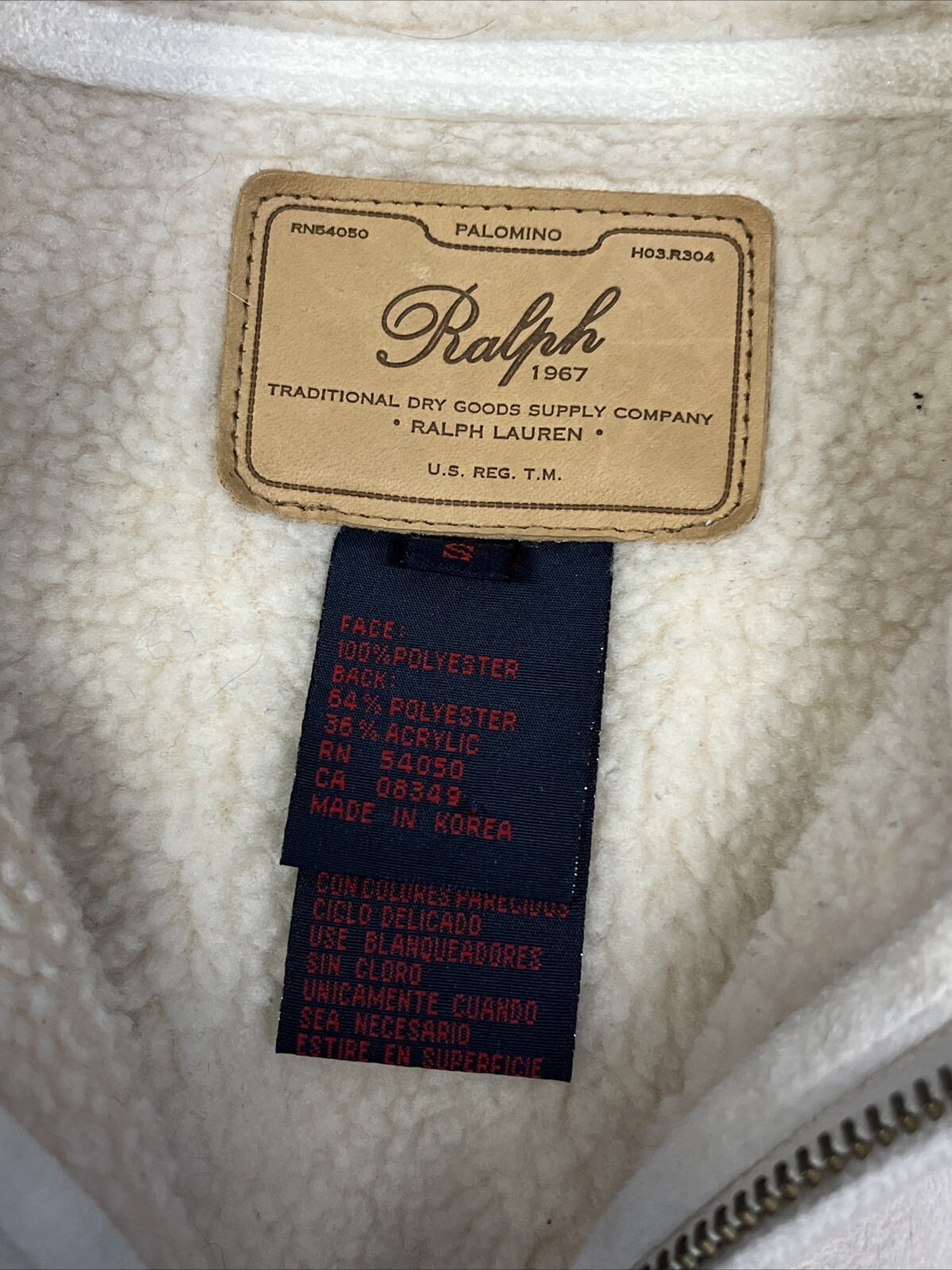 Vtg RALPH LAUREN Palomino Women Faux Suede/Sherpa Vest Cream Colored – Sz Small