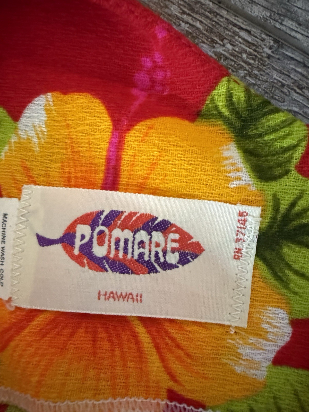 Vtg Pomare Hawaiian Maxi Floral Dress Tiki Luau 60s 70s Hibiscus Empire Waist 10