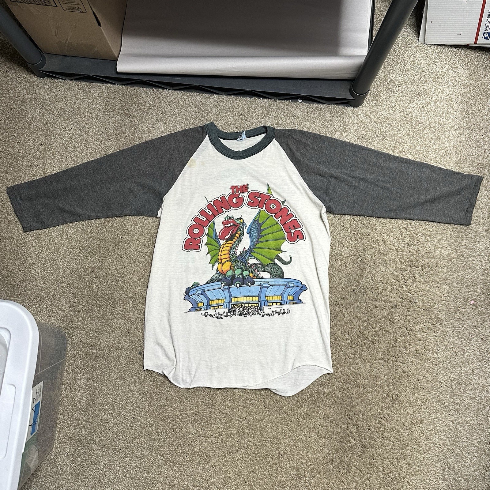 Vintage 1981 Rolling Stones Tour Baseball Shirt SOLD OUT Dragon Authentic Large