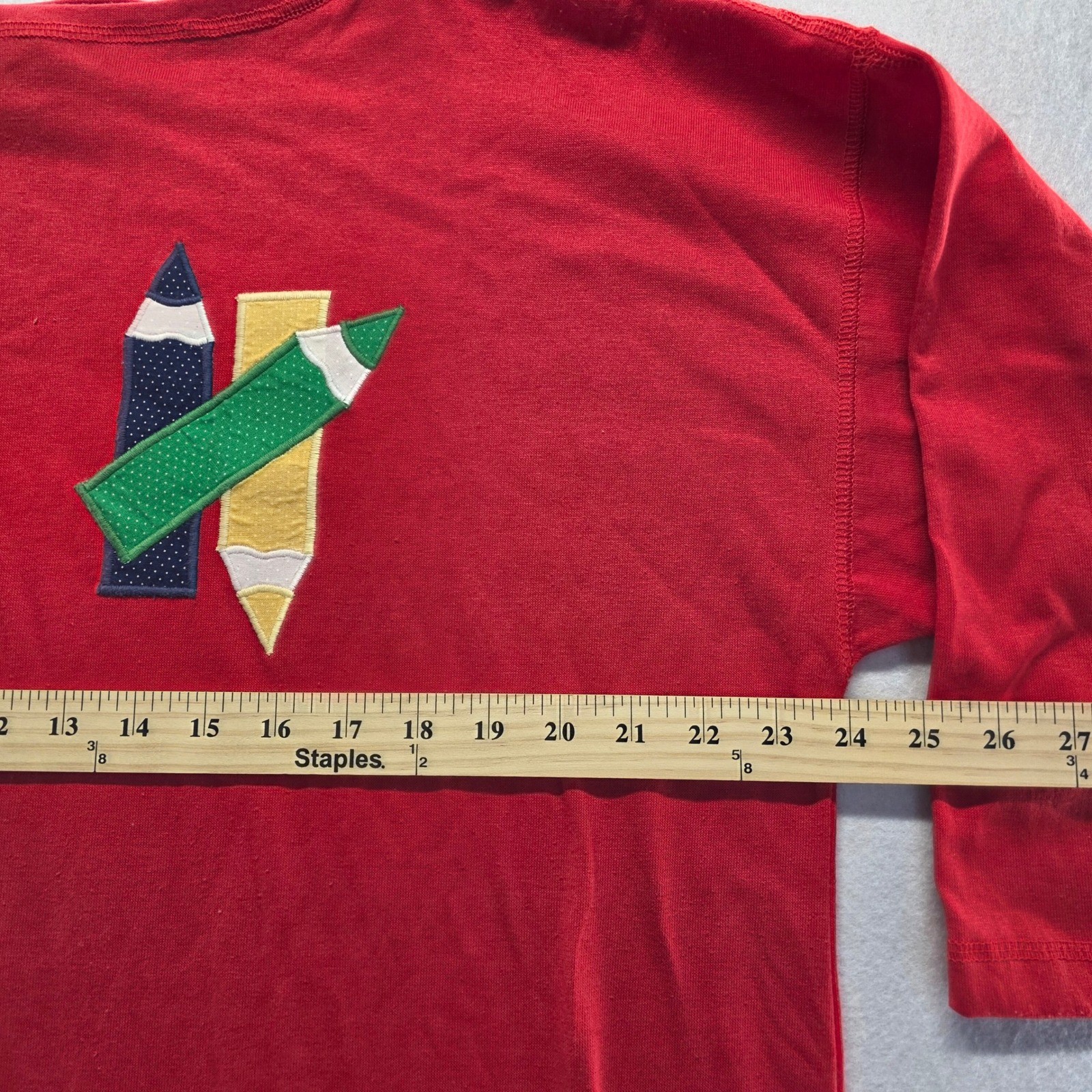 Sunbelt Sportswear Red Pencil Graphic Long Sleeve T-Shirt One Size XL Made USA