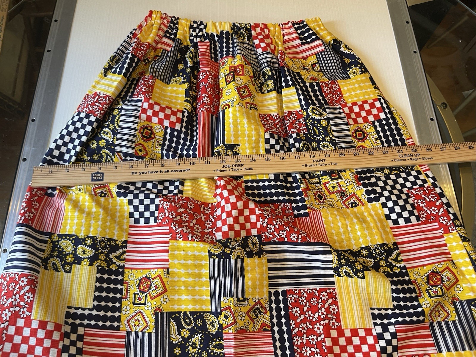 Vintage Handmade Patchwork A Line Full Flair Skirt