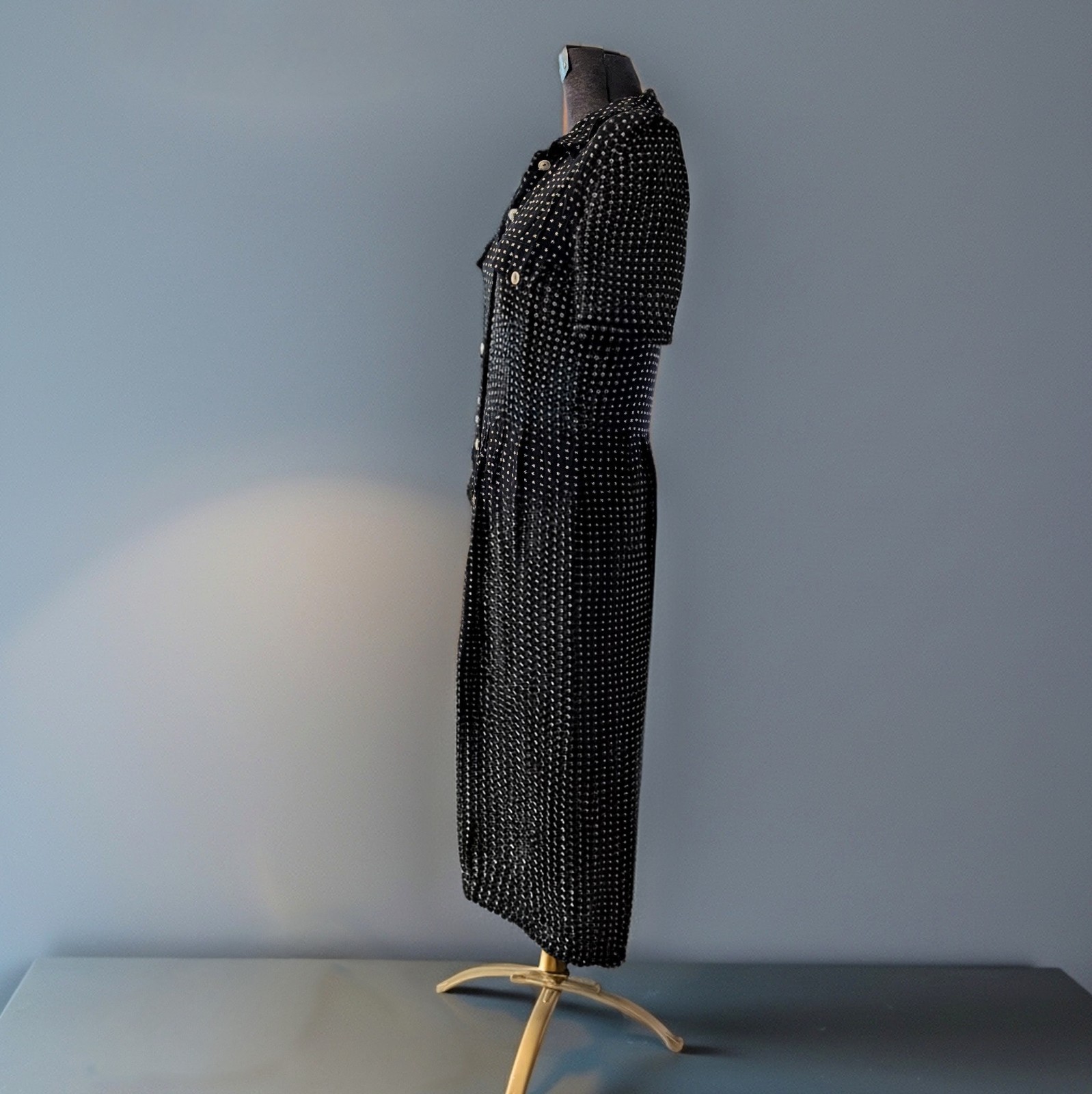 Authentic 1987 Vintage Nienhaus Munich W Germany Dark Starburst Midi Dress RARE