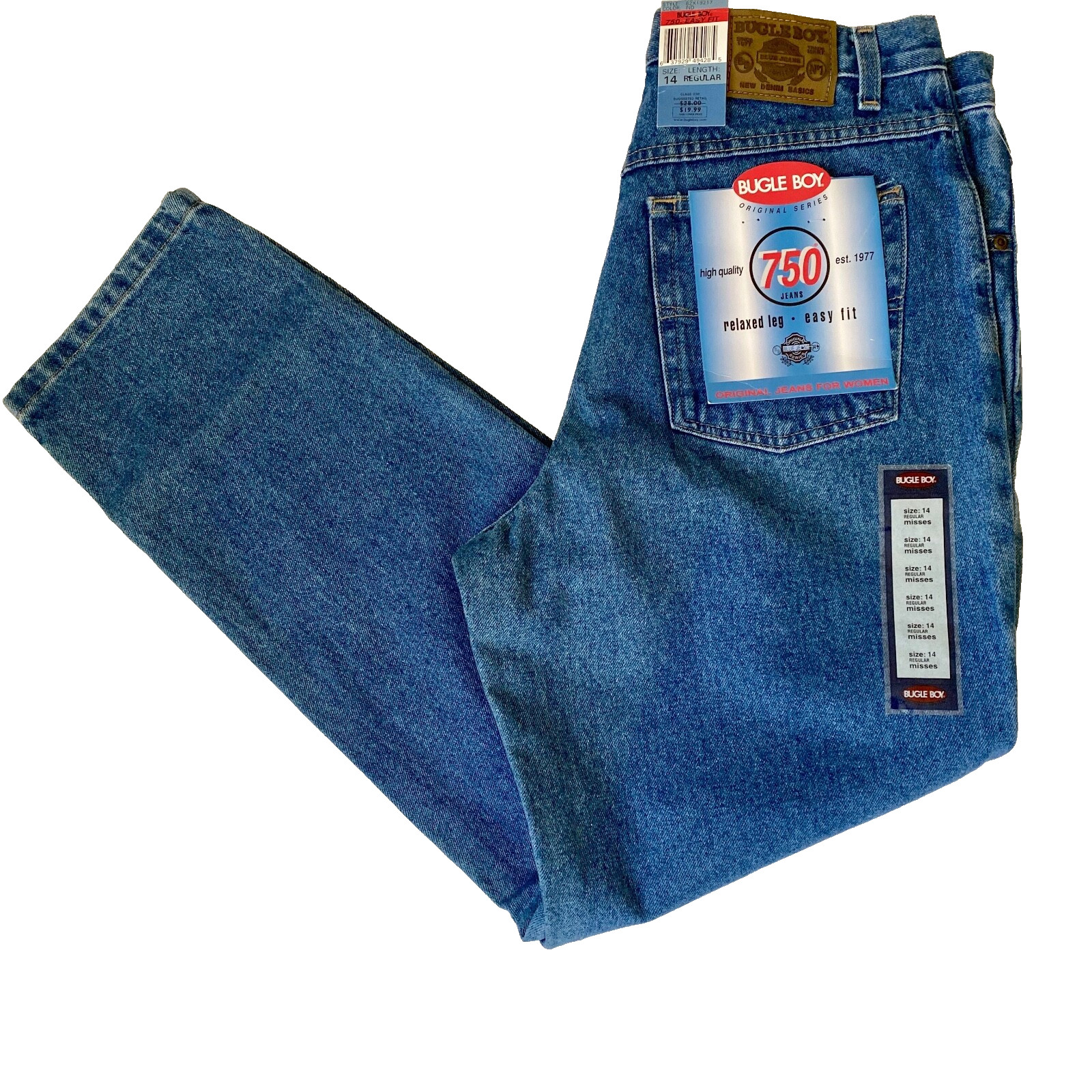 Bugle Boy Vintage Deadstock Mom Denim Jeans High Rise 31 x 30 14R 14″ Rise