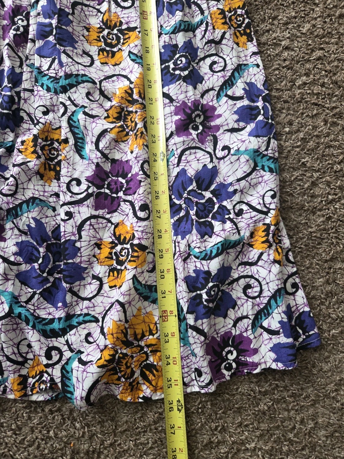 SK & Company Womens White Purple Floral 2 Piece Blouse Top Skirt Set Size 10