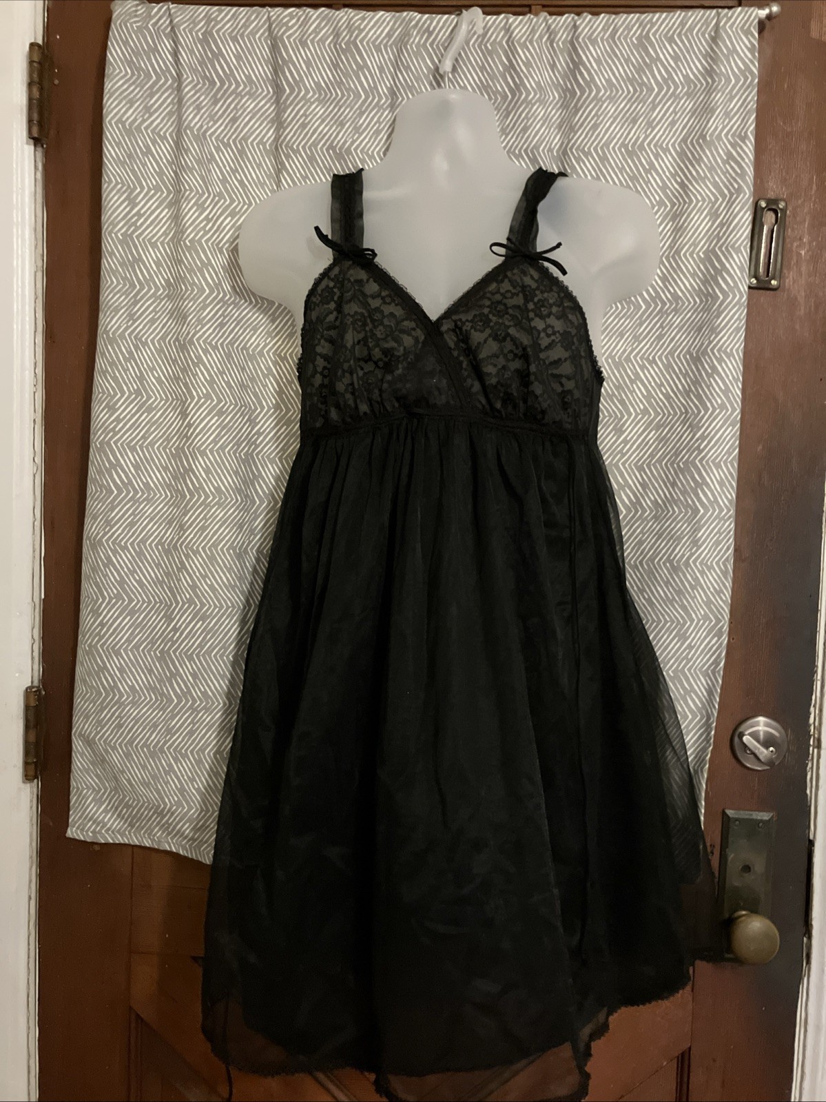 evette nightgown black babydoll size M vintage