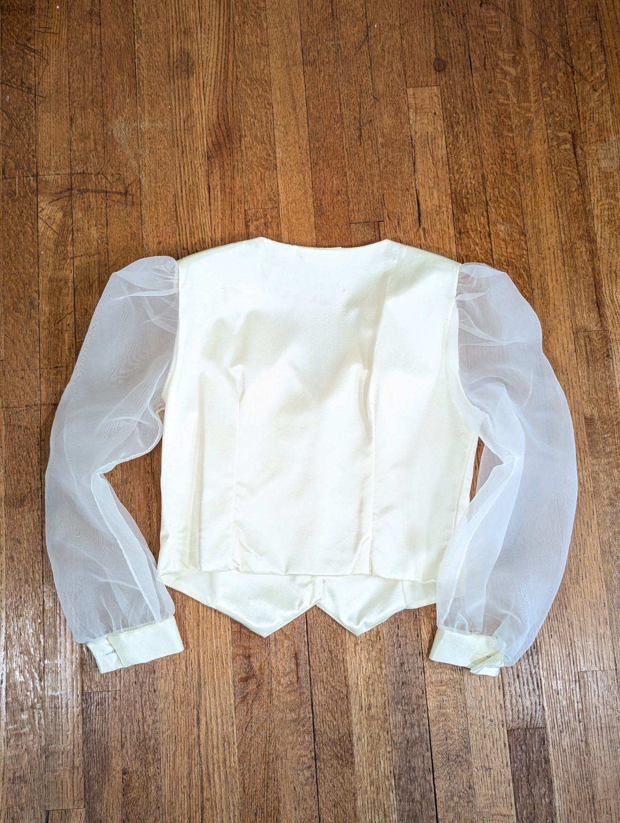 Vintage Michael Marcella Blouse Fitted W/ Sheer Sleeve Women’s Size 10 Victorian