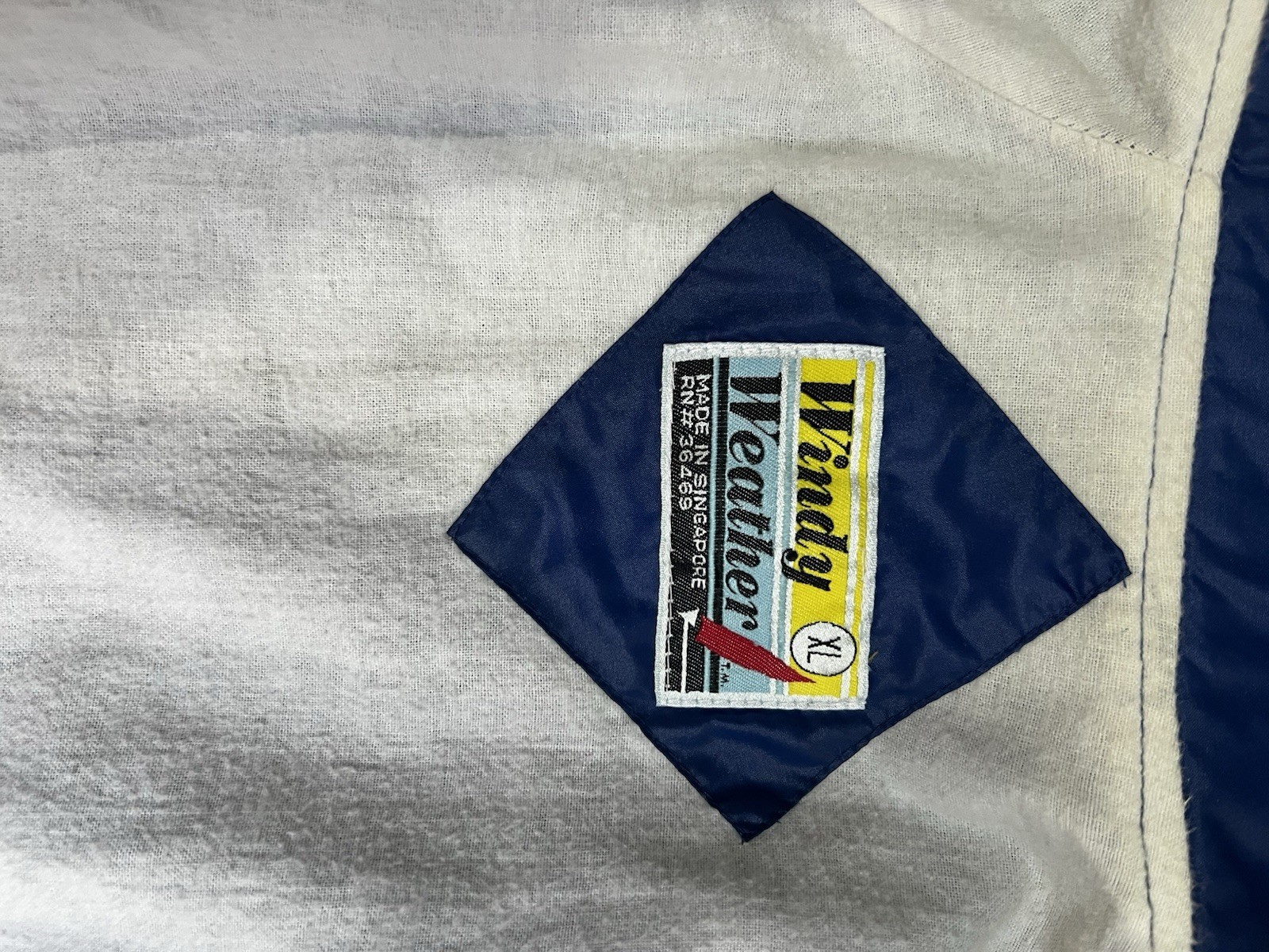 Vintage Windy Weather Coach Jacket XL Blue Nylon Flannel Lined Made in Singapore
