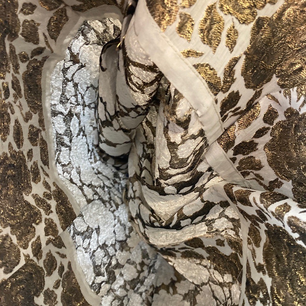 Mod Golden Rose Brocade Mini Dress 1960s