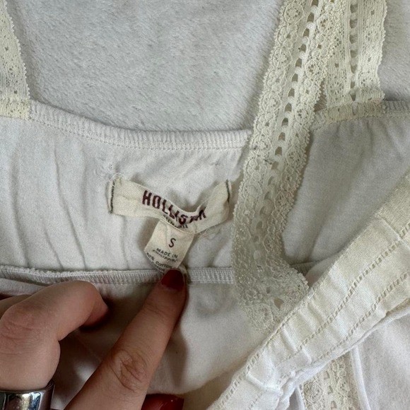 Hollister white cream lace babydoll cami tank y2k vintage mcbling grail