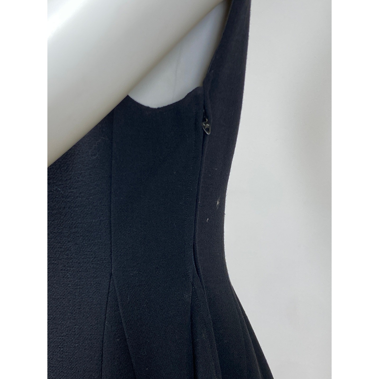 Vintage 1960s Norman Norell Dress Black A-Line Princess Seams Short Sleeve