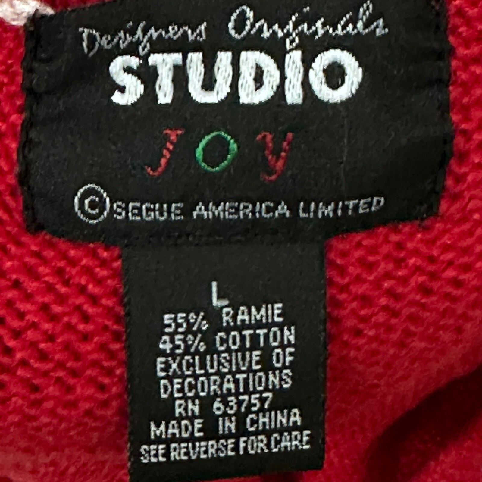 Designer Original Studios Large Vintage Christmas Tree Embroidered Red Vest