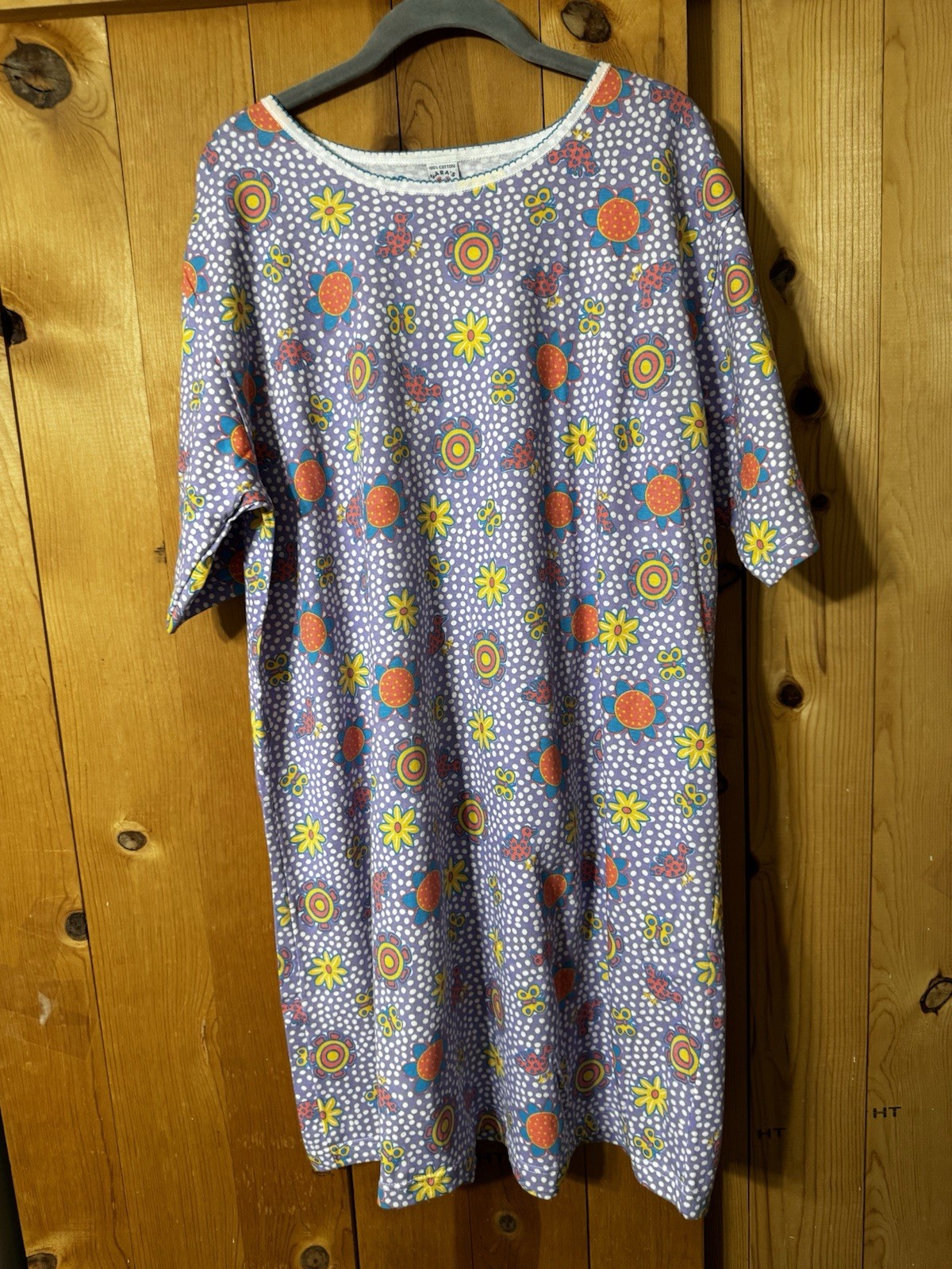 VTG 90s Sara’s Prints Natural Fiber Clothing Sleep Shirt Size Small Flowers Sun