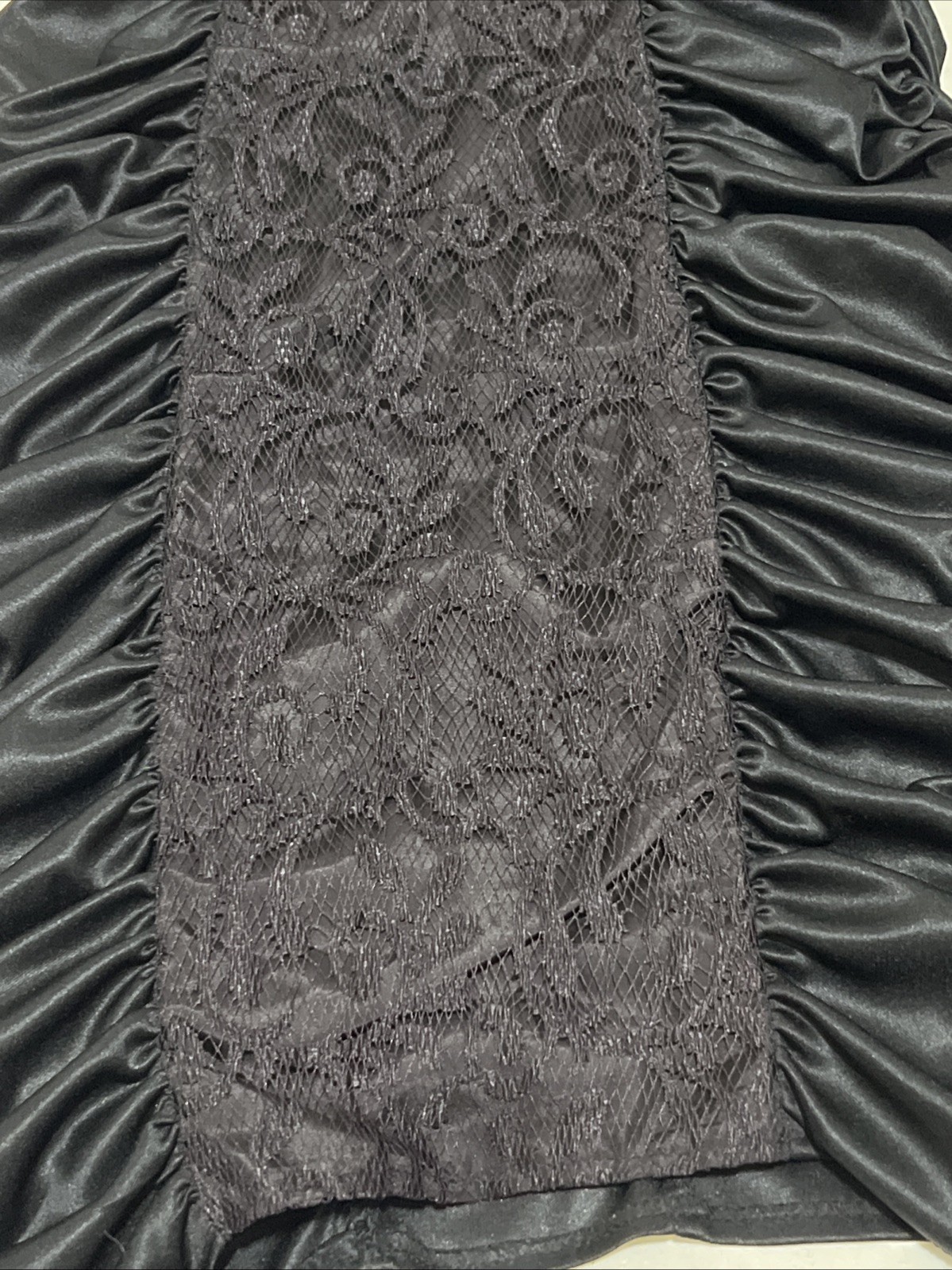 VTG 80s Mayvens California Bodycon Dress Cocktail Black Puff Sleeve S Juniors 3