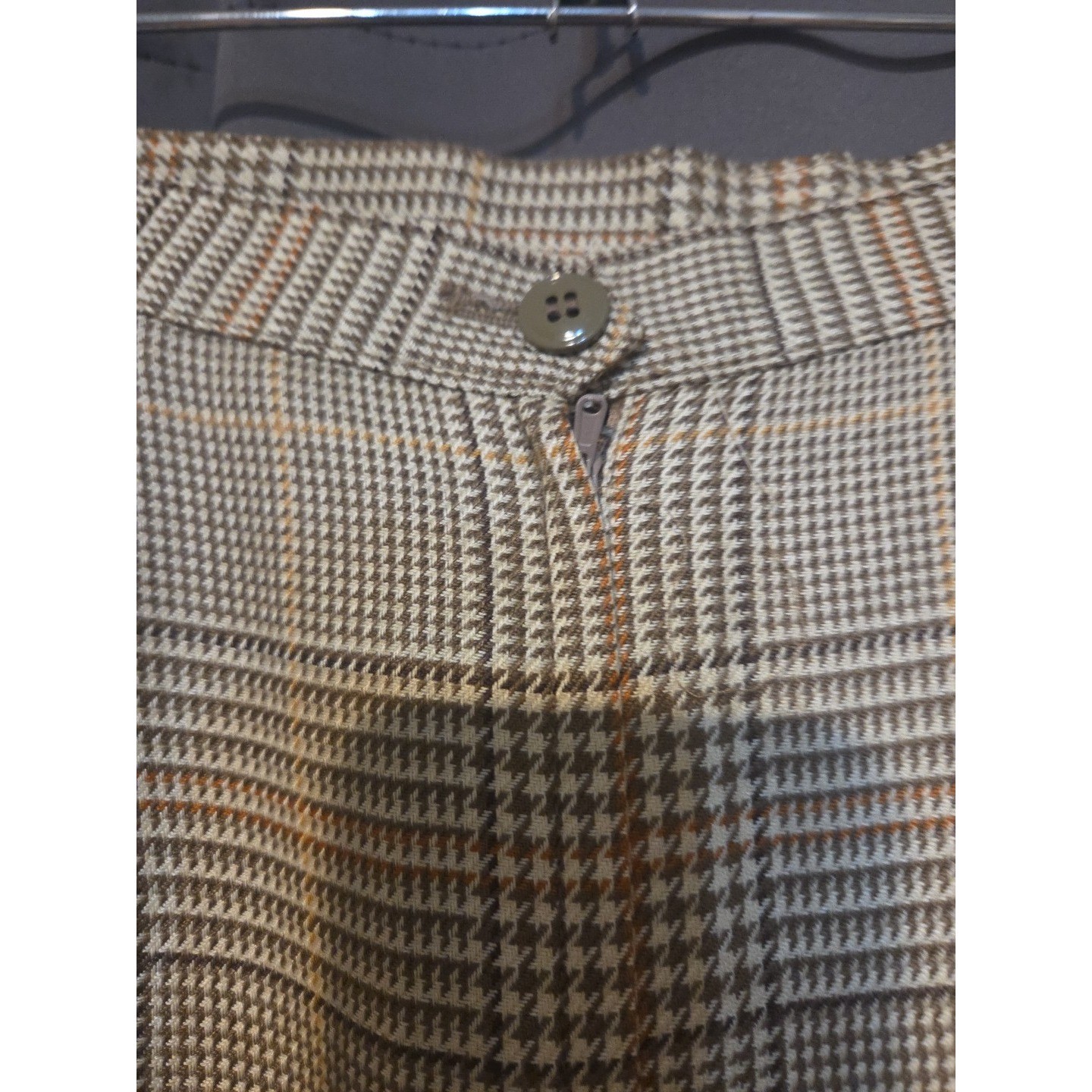 A.R. Sassco Vintage Plaid Pencil Skirt, Brown Tan Glen Check Midi Skirt, Size 8