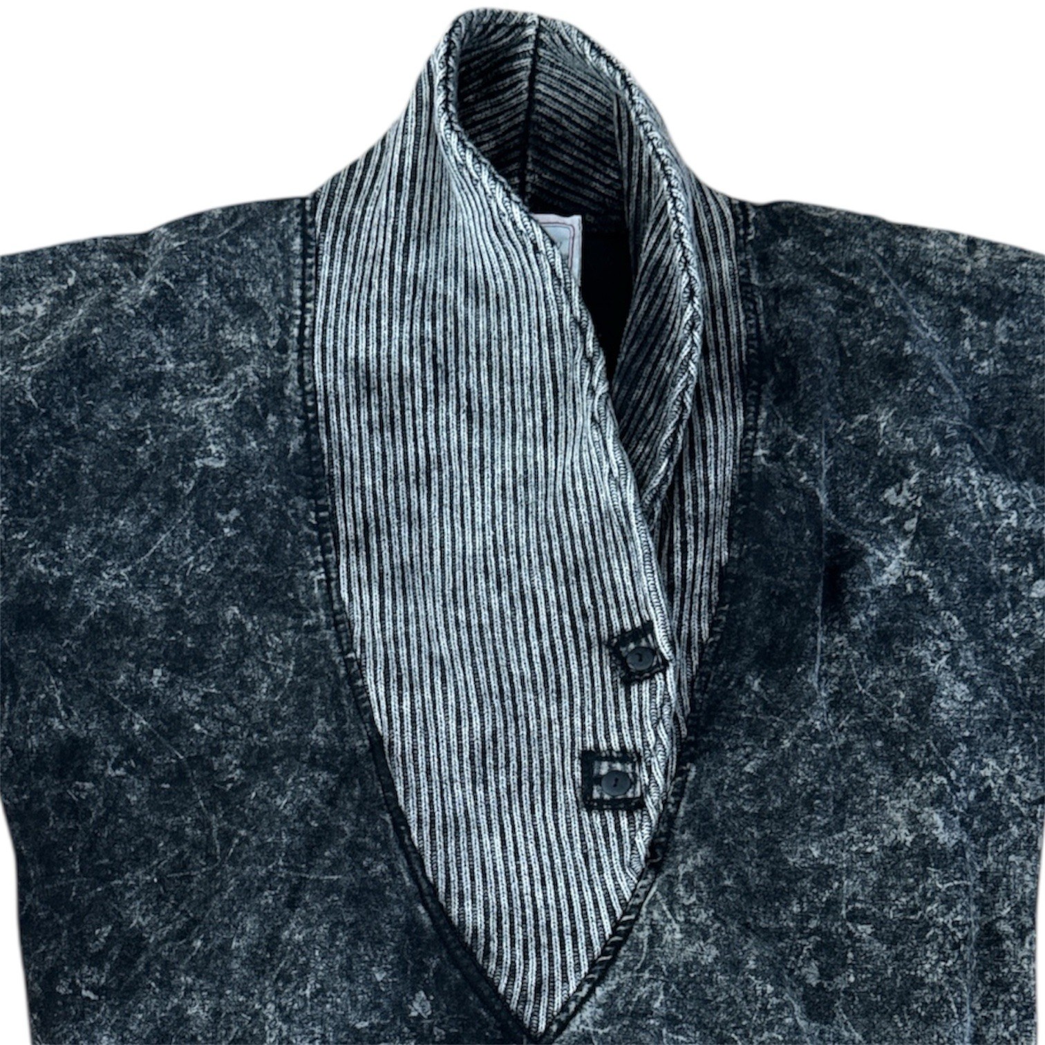 VTG Organically Grown 80s Grunge Punk Button Gray/Black Sweater Shirt Women’s S