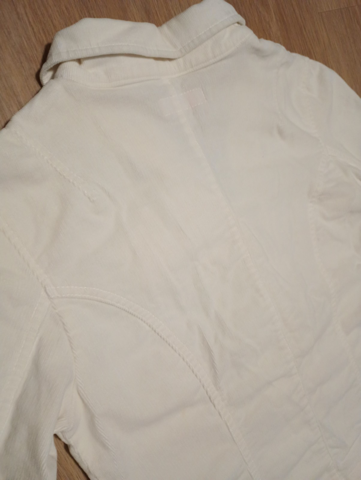 Vtg 90s TULLE Soft Stretch Ramie Cotton White Corduroy Blazer Jacket career M
