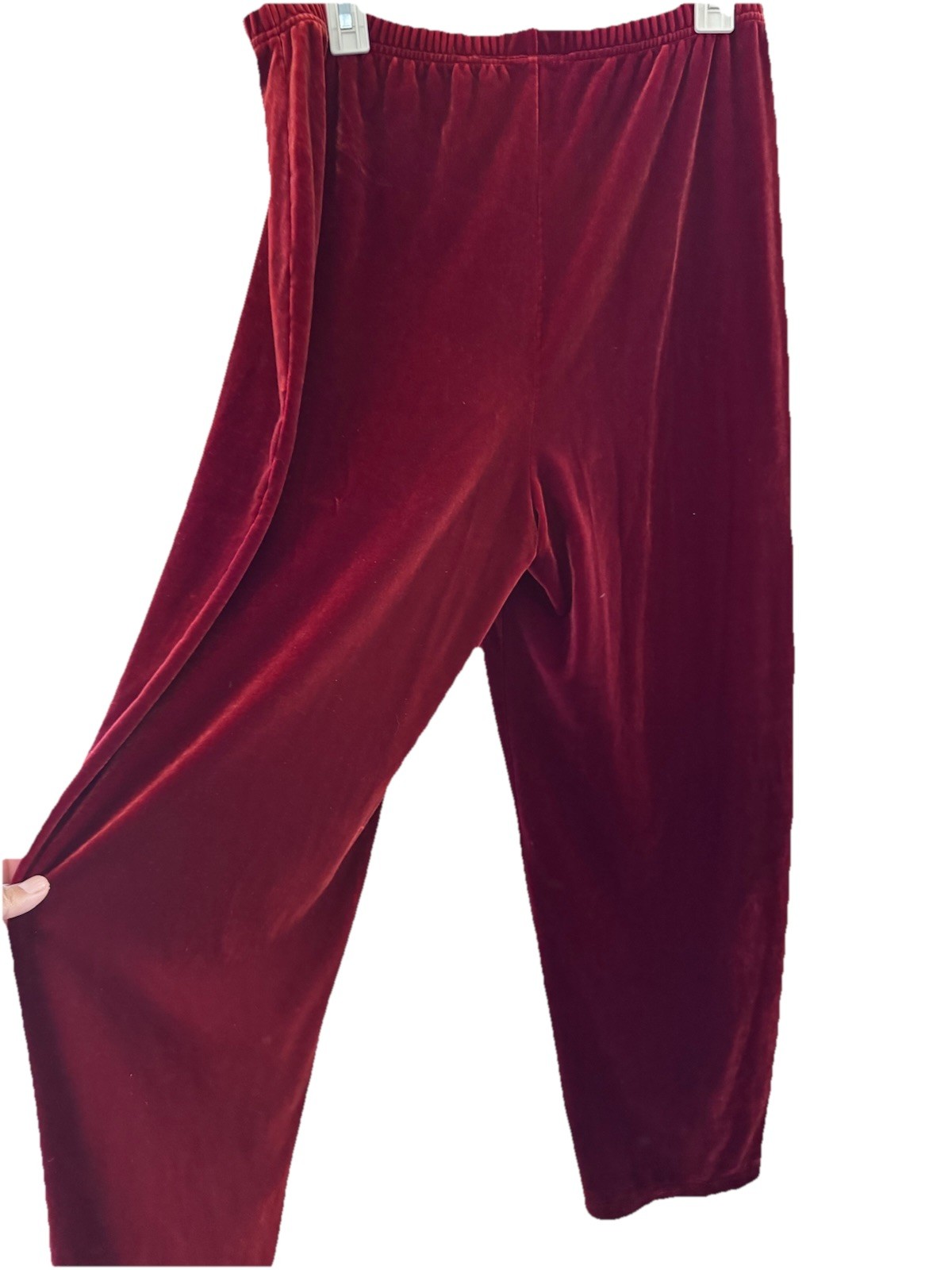 doubled ranch wear Velvet Pants L rusty red color western southwest high waist