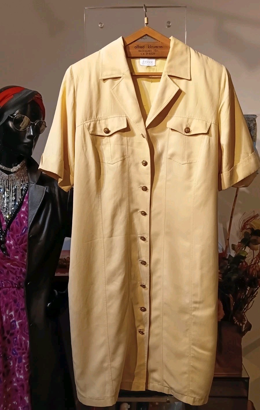 Basler vintage coat dress viscose/silk size 44