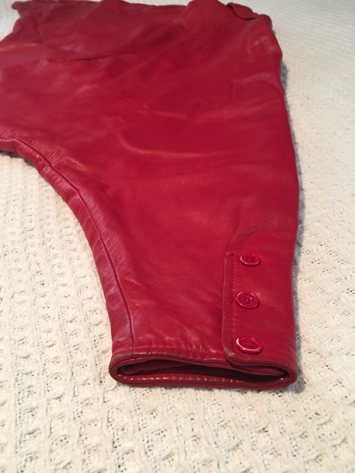 Vintage 80s Vakko Red Leather Jacket Womens Small USA Coat Fashion Coat