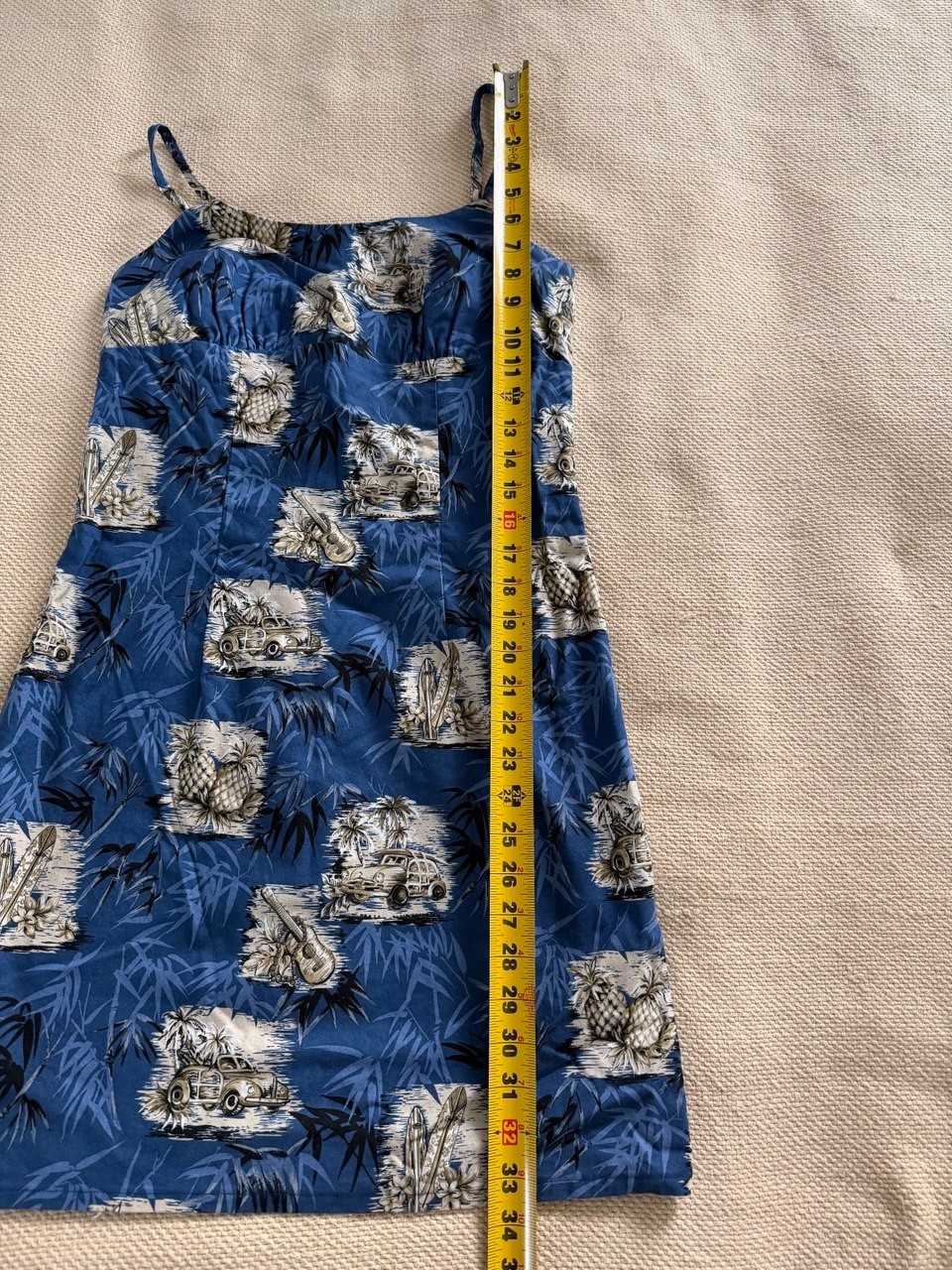 Vintage Shannon Marie Hawaii Sundress Blue Hawaiian Print Cotton Size M Made USA