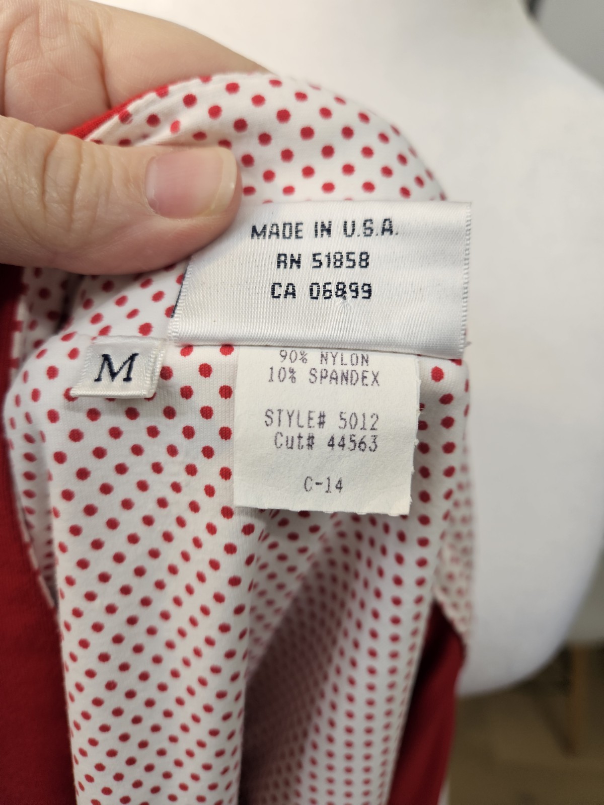 Vintage Red White Track Jacket Size Medium W Polka Dots Lily’s Of Beverly Hills