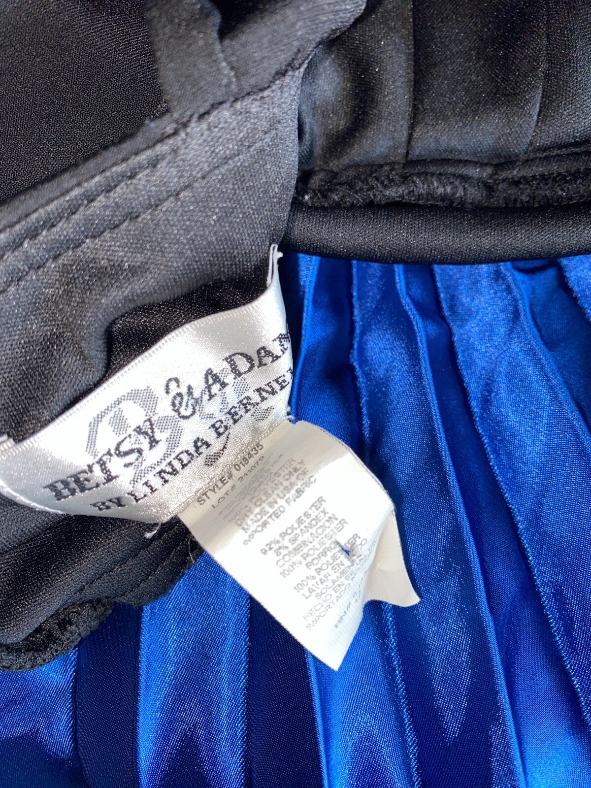 VTG SATIN BLUE OMBRE SHINY CRYSTAL ACCORDIAN PLEAT MAXI FORMAL DRESS 12 FERNELL