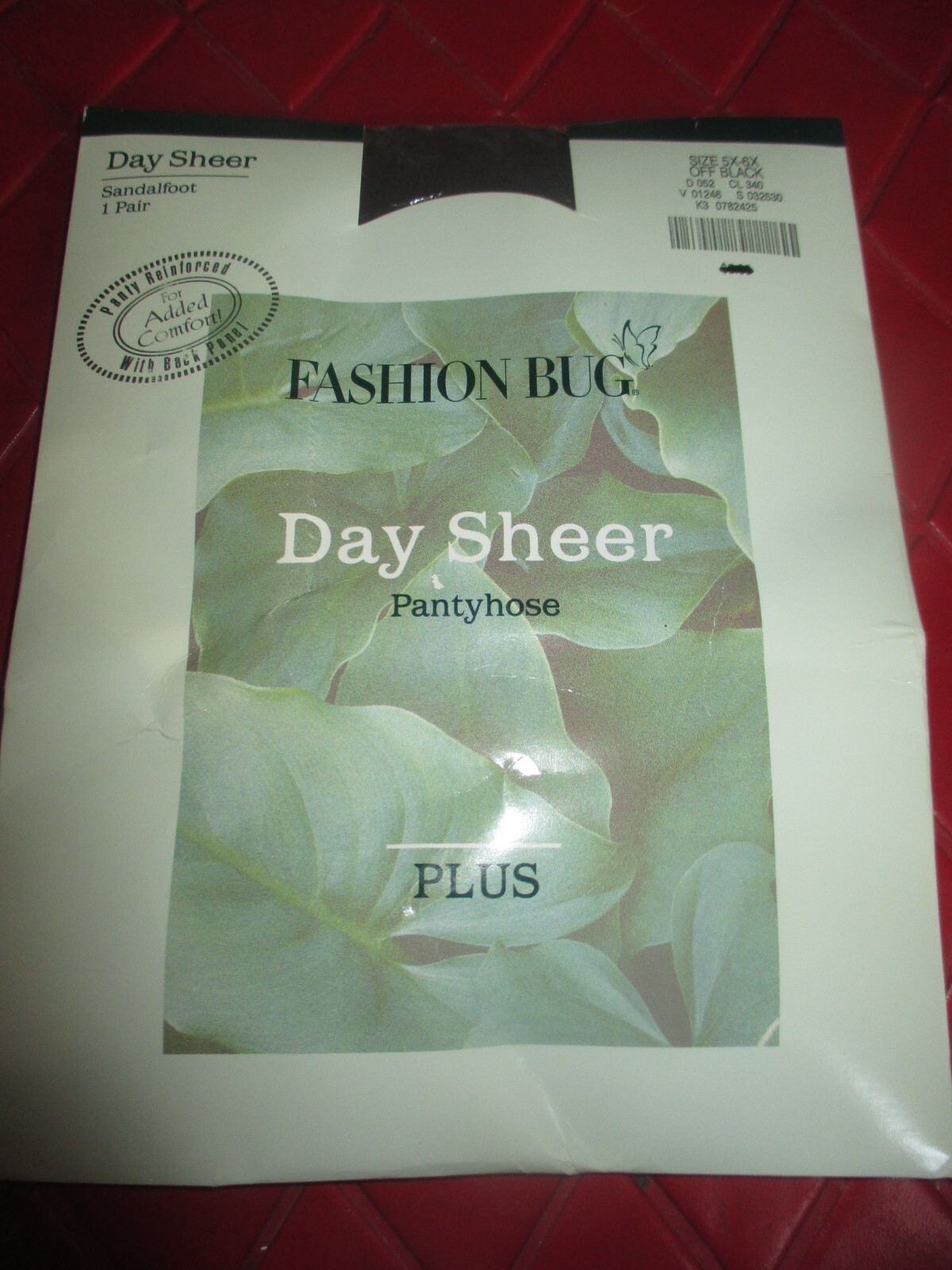 FASHION BUG Vintage OFF BLACK Nylon PANTYHOSE – Size 5X-6X – 230 to 300 lbs
