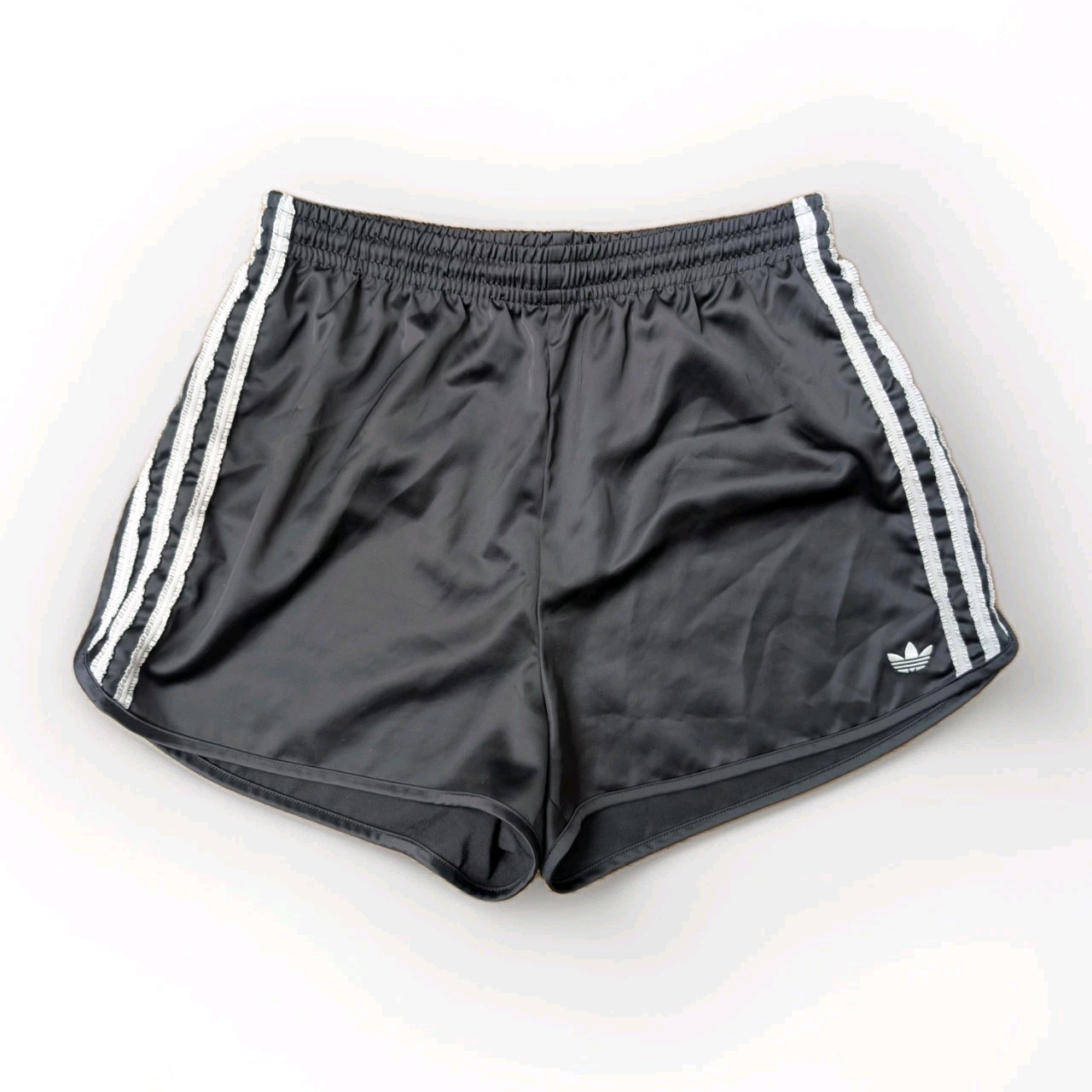 Adidas Sprinter Satin Shorts Running Womens Gym Running 34 Retro Black