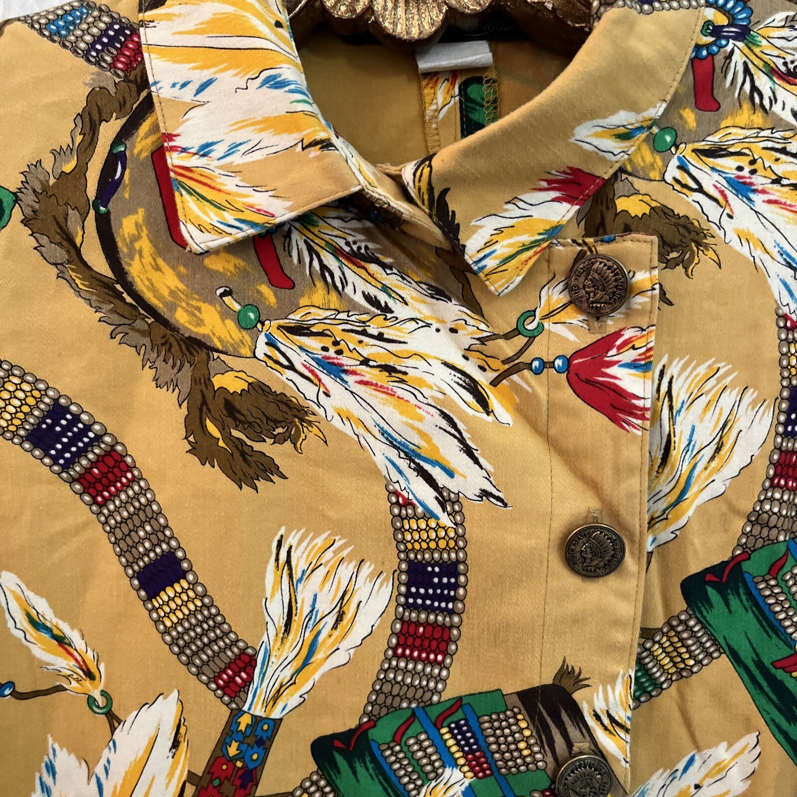 Vintage Alexander Campbell Shirt Women’s Medium Western Cowgirl Graphic Cotton