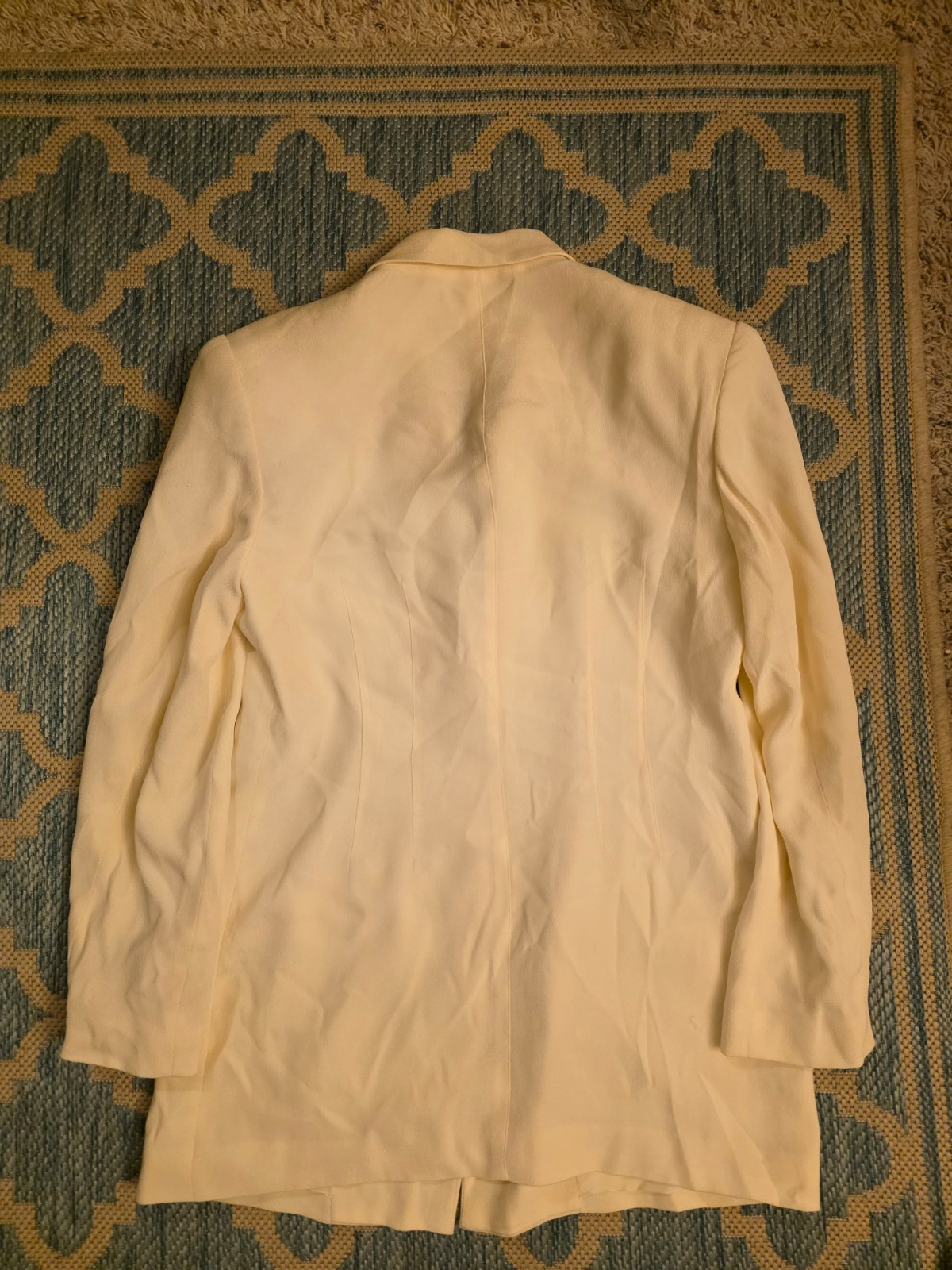 Vintage Moda Intl 80 90s Off White Acetate Womens Blazer Jacket Padded Shoulders