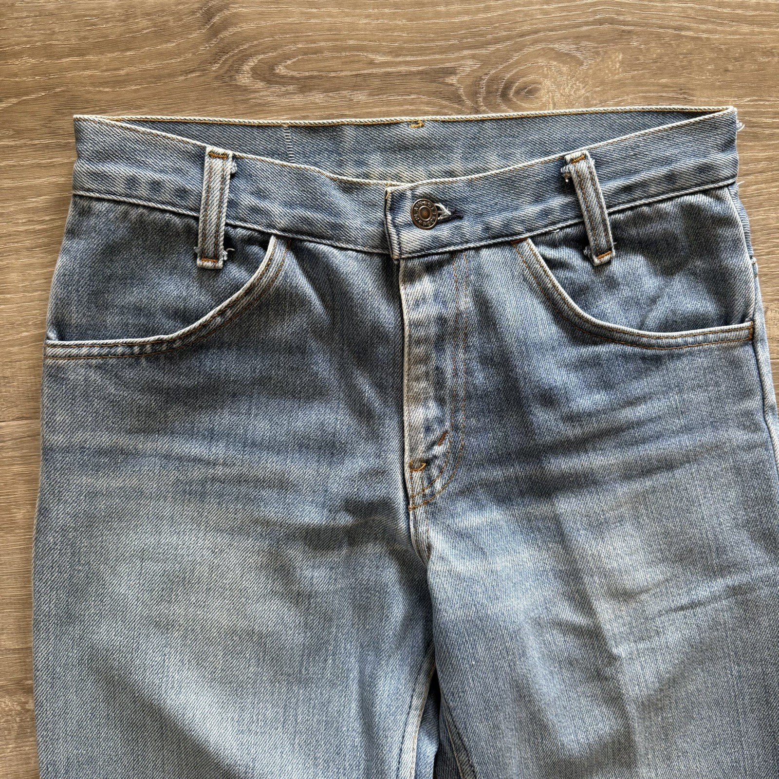 Vintage 70s Plain Pockets JC Penney Flare Bellbottom Jeans 30×31