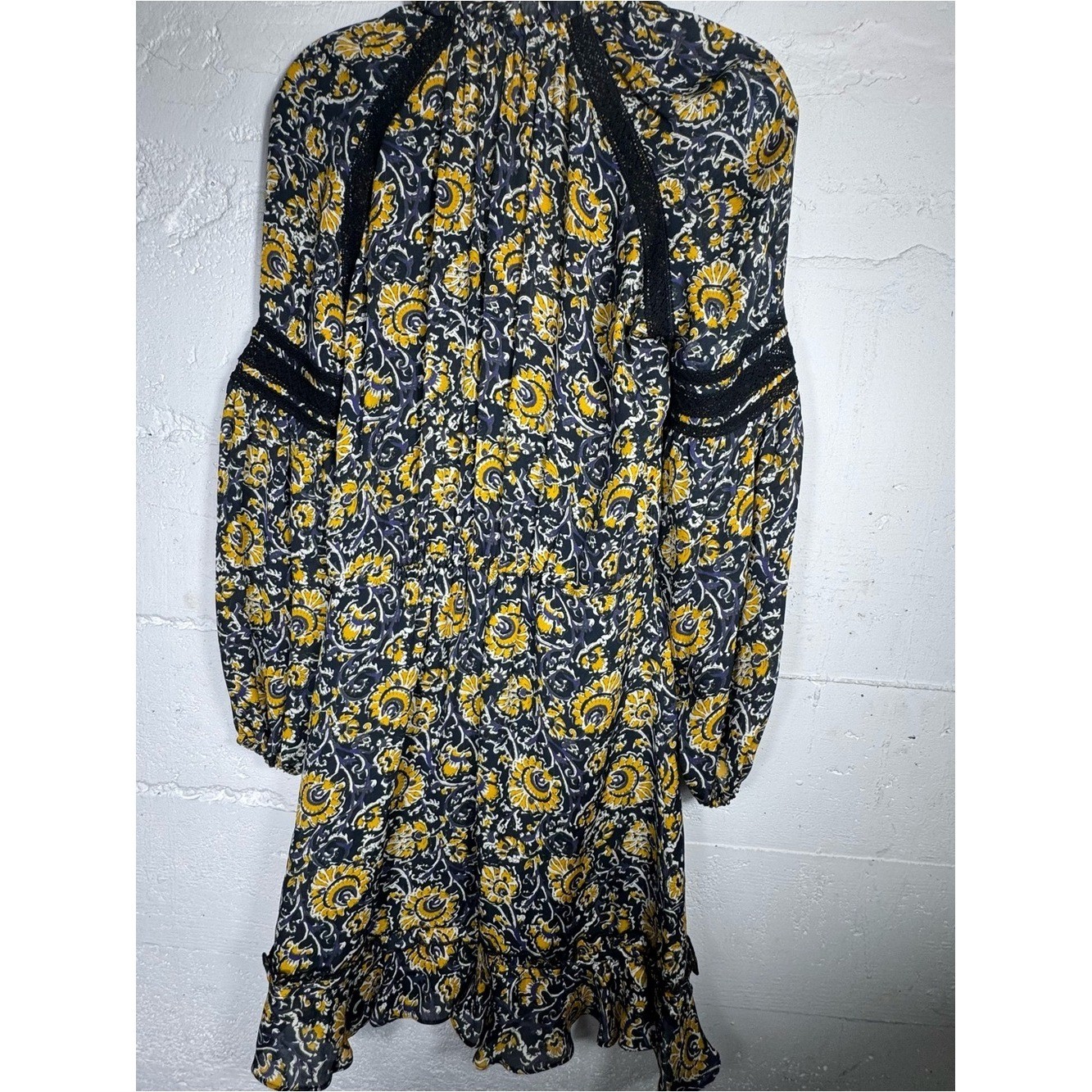 VERONICA BEARD Ida Floral 100% Silk Mini Boho Dress Sz S XS 0 paisley Floral
