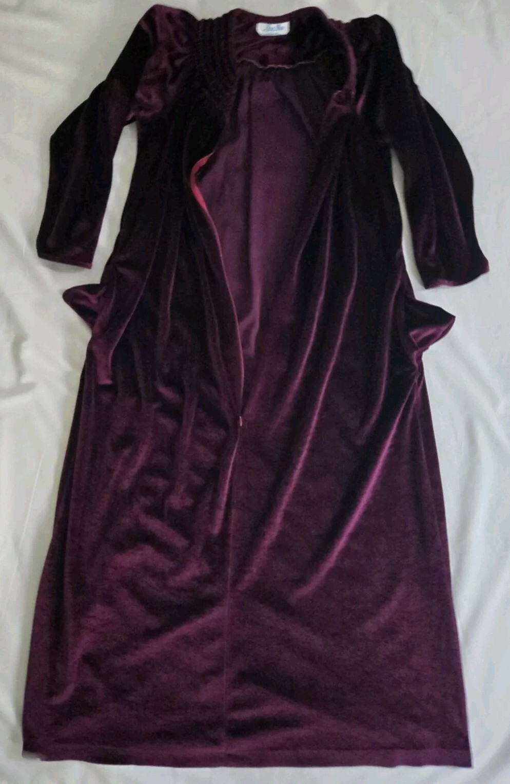VTG Robe Lara Dee By Charm Warm Fleece Zip Lounge Housecoat 2 Pocket Purple Sz L