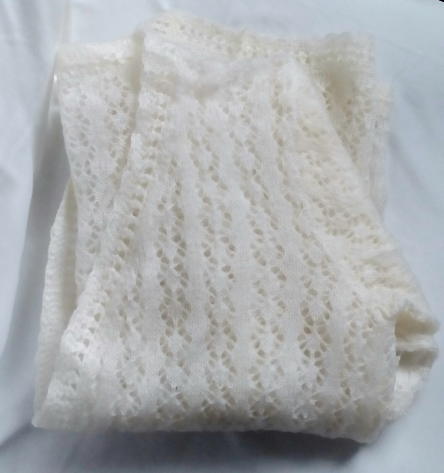 Vintage Style Hand Knitted Ivory Off White Women’s Cardigan Handmade Size S-M