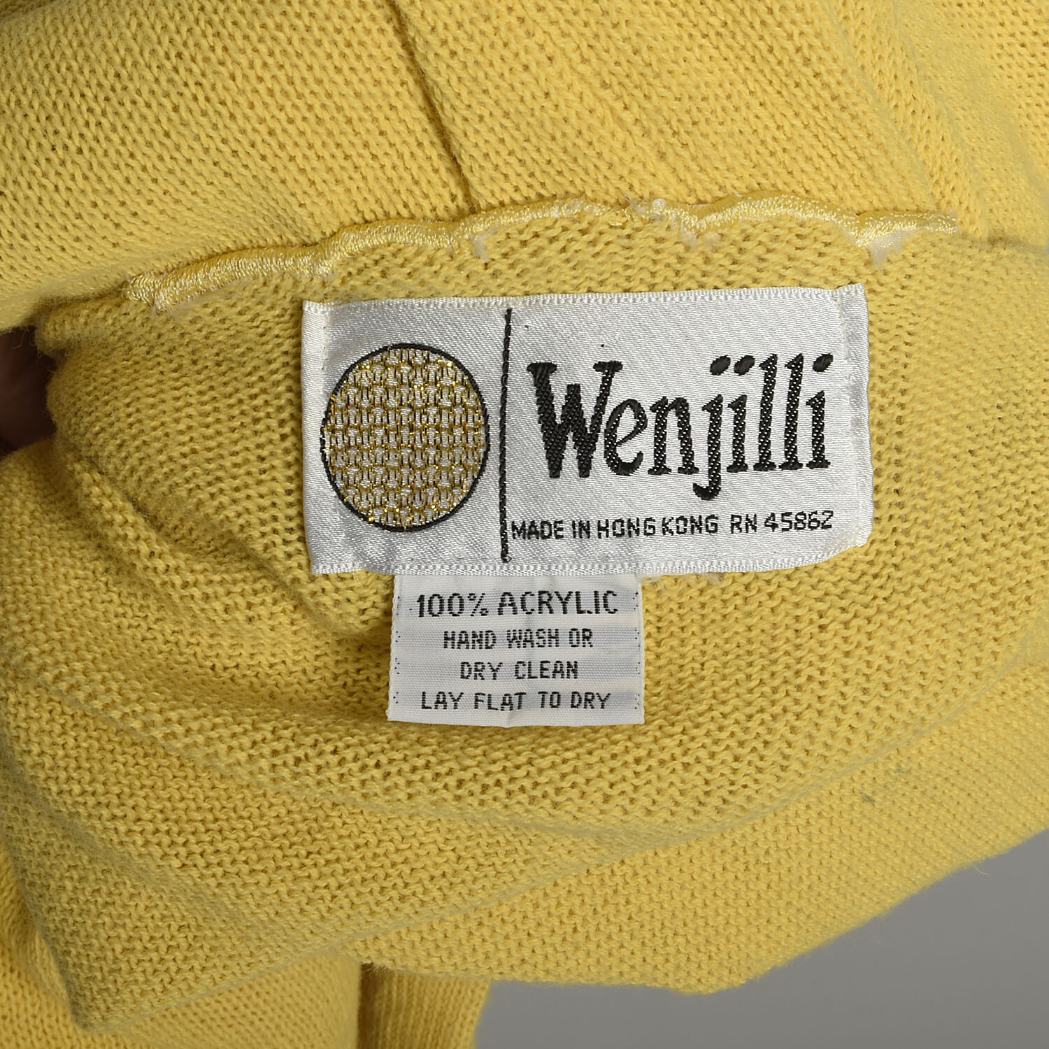 XL-XXL 1970s Yellow Sweater Cutout Embroidered Soft Lightweight Long Sleeve Midi