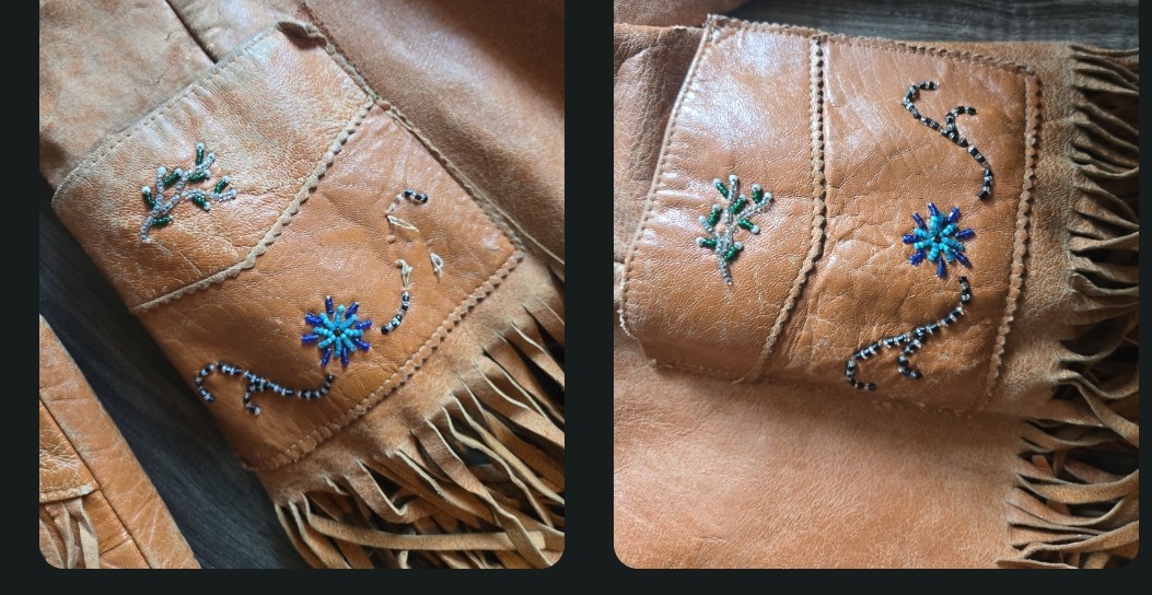 Vintage 1950s Chris Line Originals Hand-Beaded Deerskin Fringe Jacket
