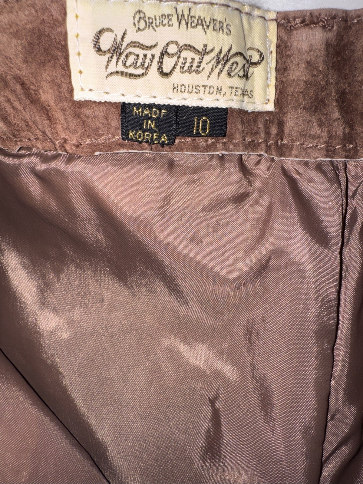 VTG Suede Leather Pants Women’s Brown High Rise Straight Leg Rodeo Sz M 10 *READ