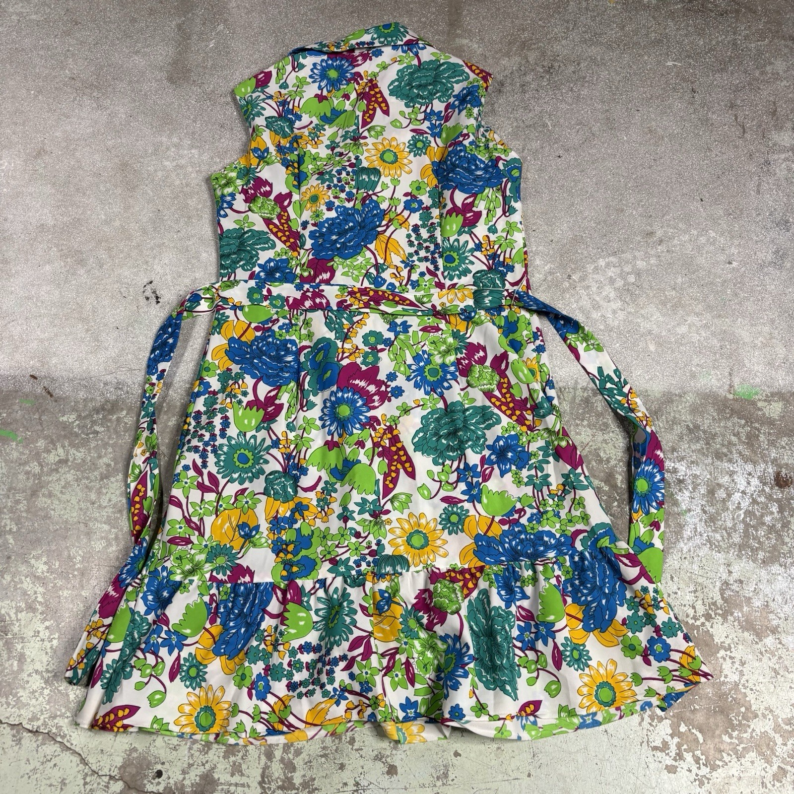 Vintage Liberty Circle Dress Women’s Size 16 Floral Sleeveless Mid Century Mod