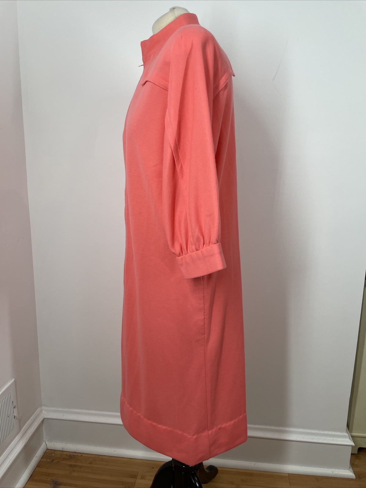 Vtg 60s Schrader Sport M/L 42″ Chest Coral Pink Orange Knit Dress