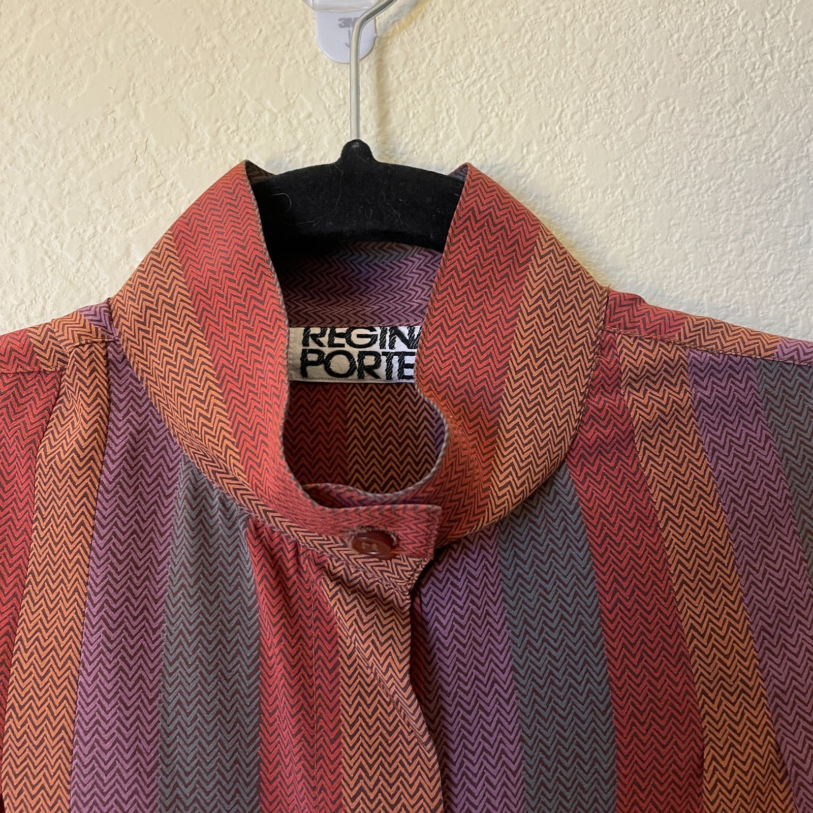 Vintage 70s Retro Secretary Blouse Regina Porter Striped 2 Piece Skirt Set XS/S
