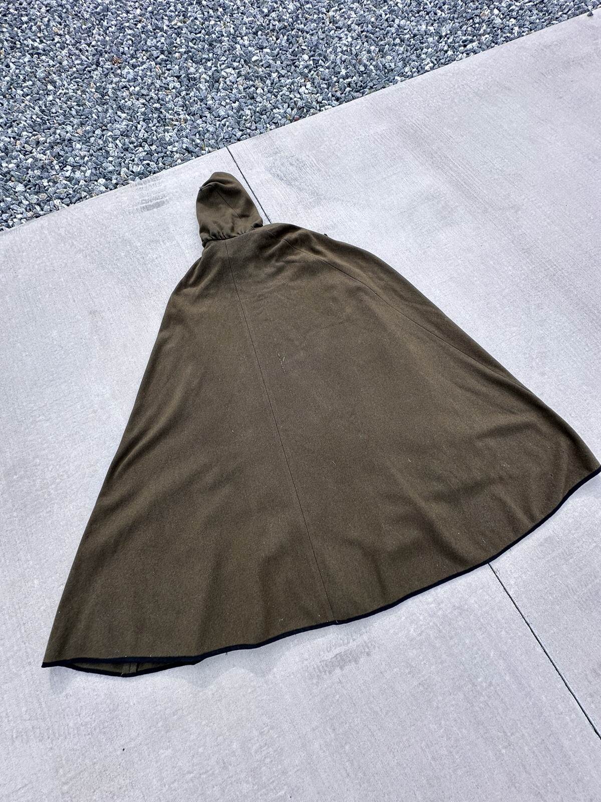 Vintage 60s Queen Of The Capes Country Place Wool Cape Green Rare