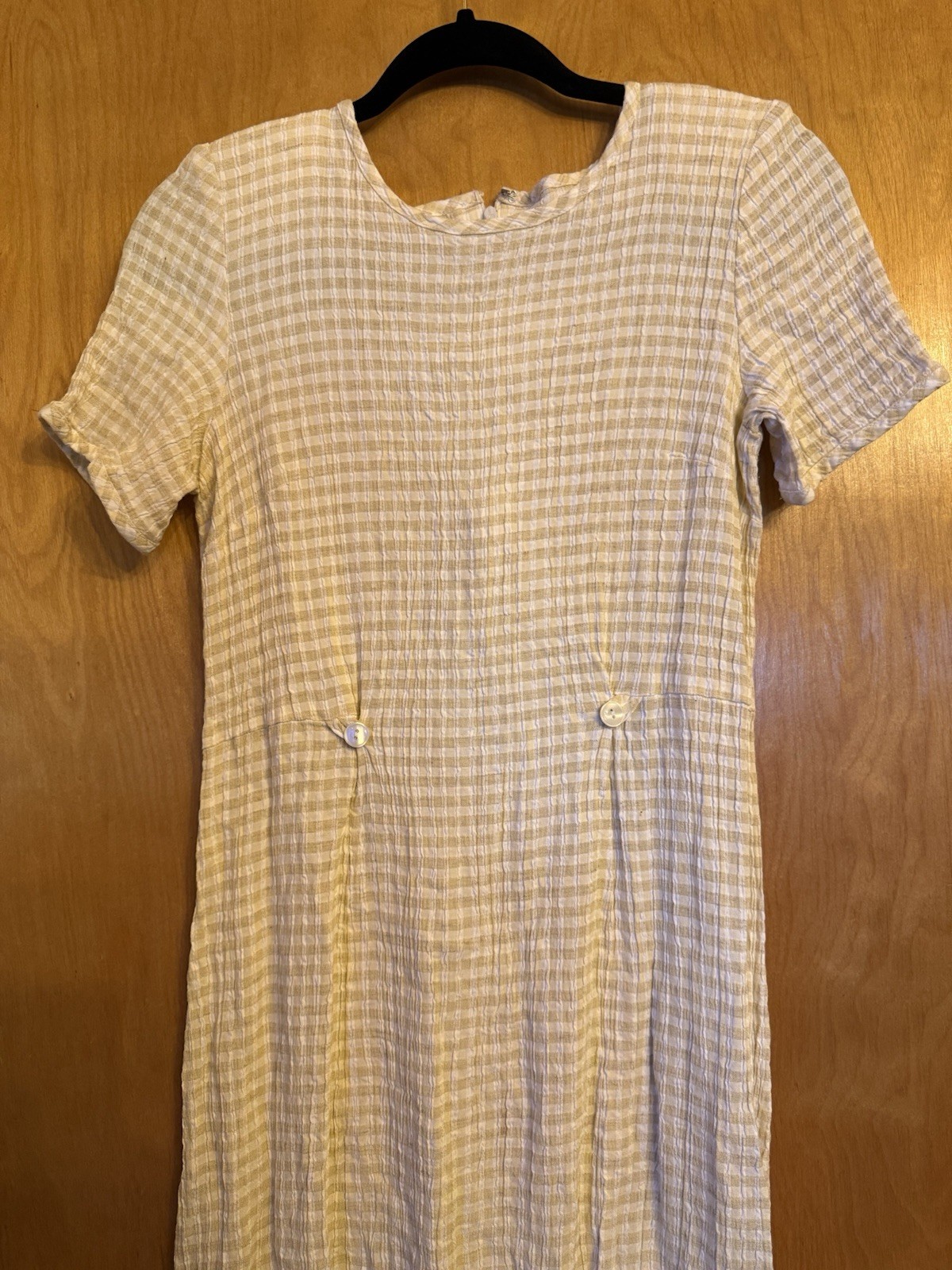 Vintage Talbots Yellow Gingham Dress Size 10 Made In USA