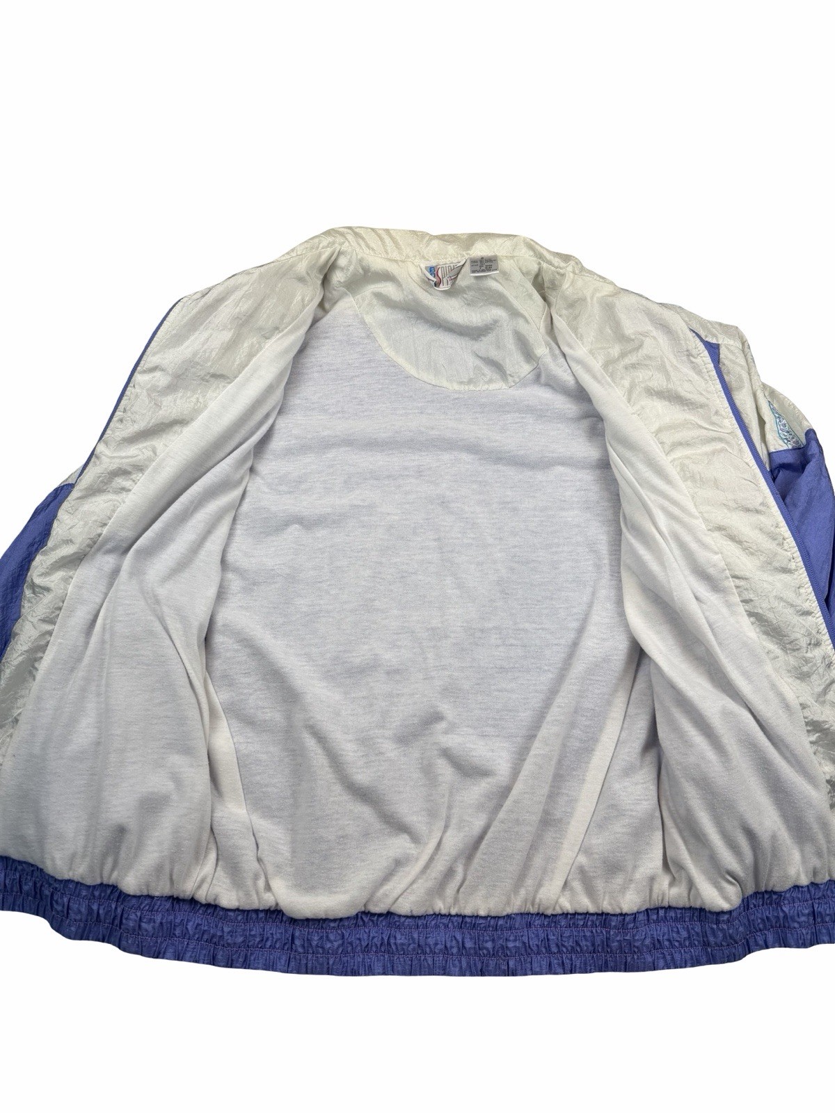 Vintage Bold Spirit Windbreaker Jacket Sz S Purple Blue Floral Colorblock 90s