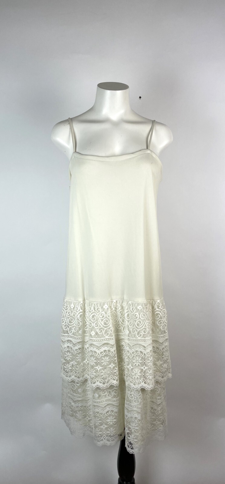 VTG 60s AMY-DEB White lace cocktail /Party Dress 12, USA 2-piece