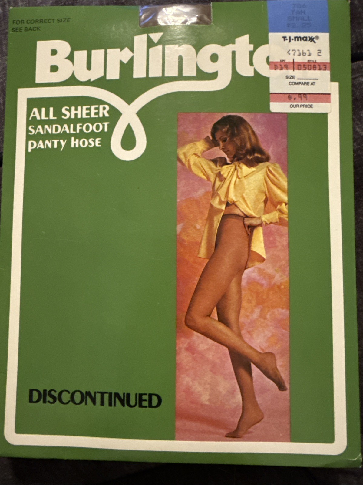 Vintage 70’s Burlington Pantyhose S Small Tan Sheer Sandalfoot Model Feet Sexy
