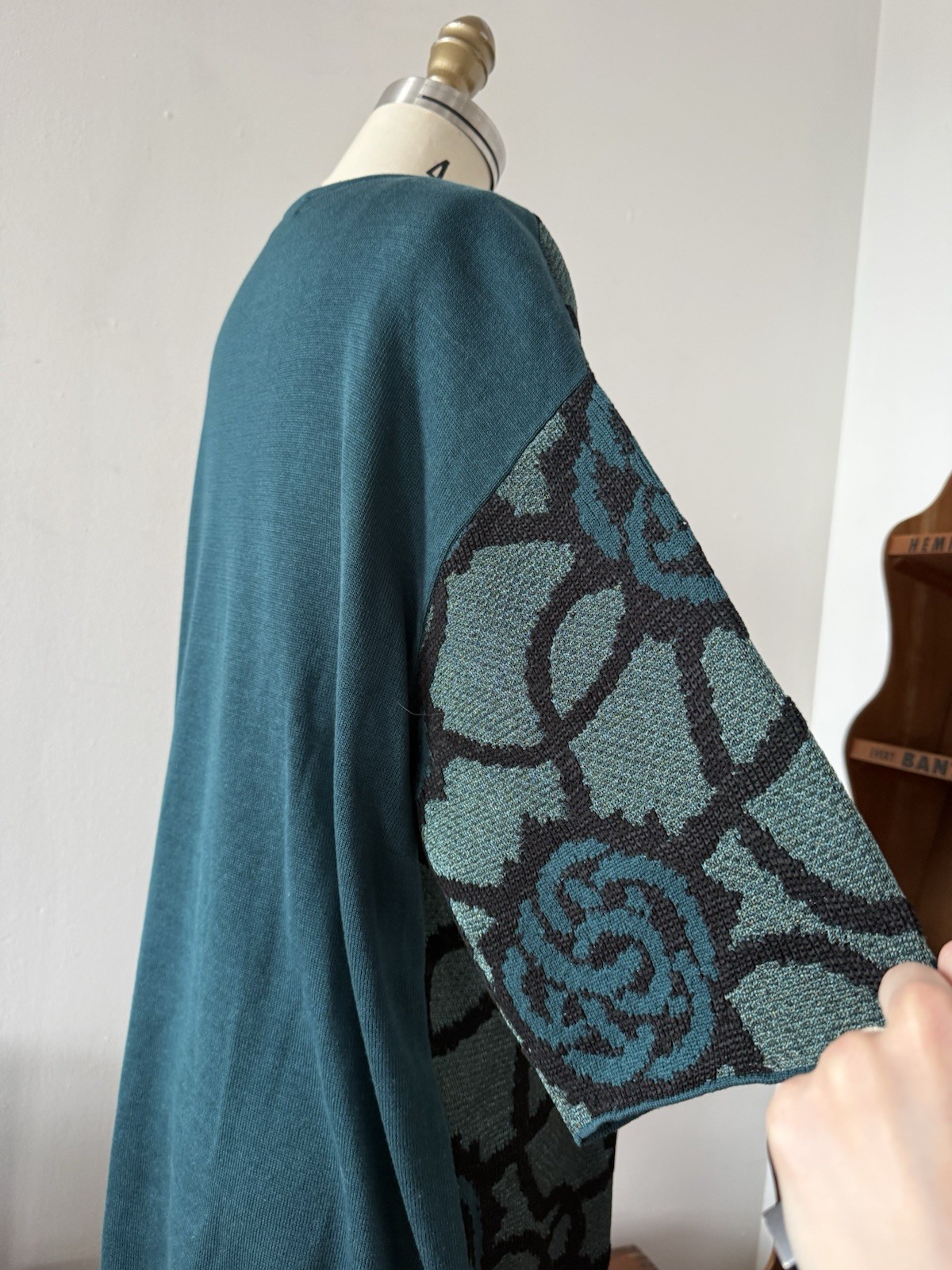 Vintage Dries Van Noten Rose Jacquard Knit Oversized Sweater/Tunic Avant Garde