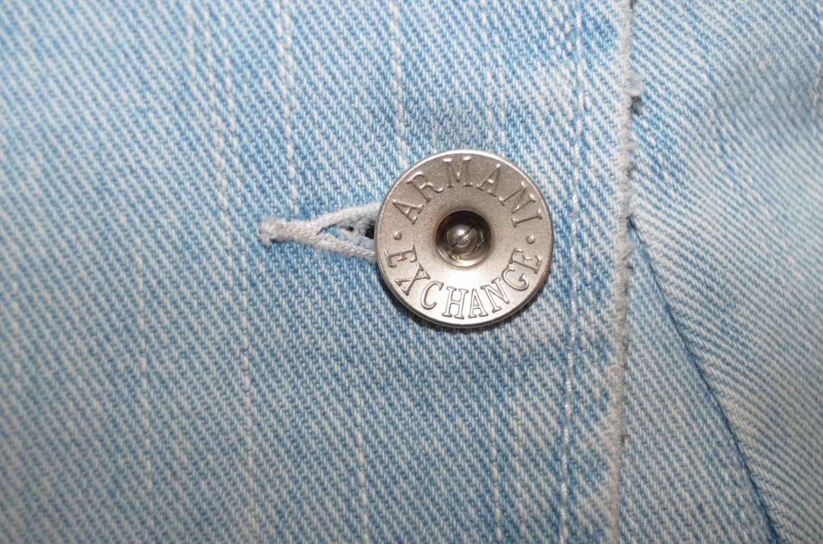VTG Armani Exchange Stone Washed Button Down Jean Denim Jacket Womens S